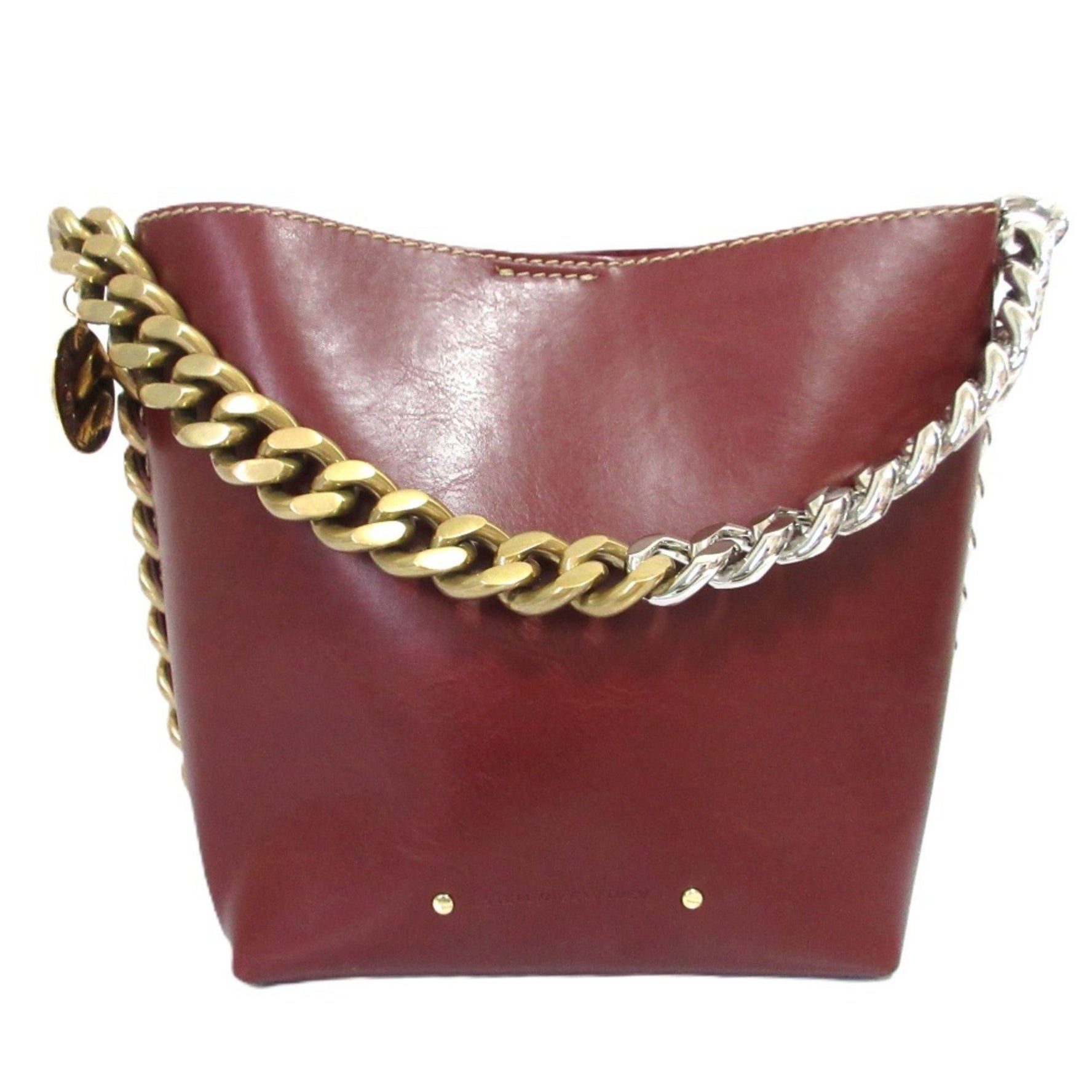 Stella McCartney STELLA McCARTNEY Frayme Tote Bag Chain Shoulder Handbag Bordeaux