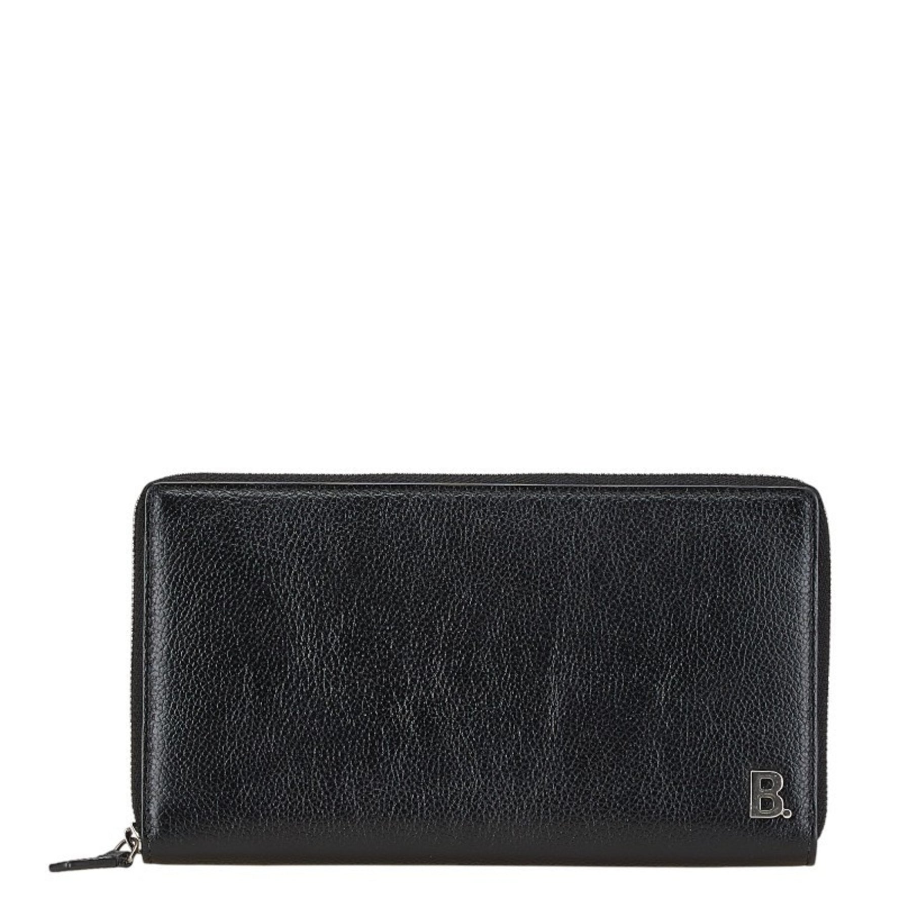 Balenciaga B logo long wallet in leather .