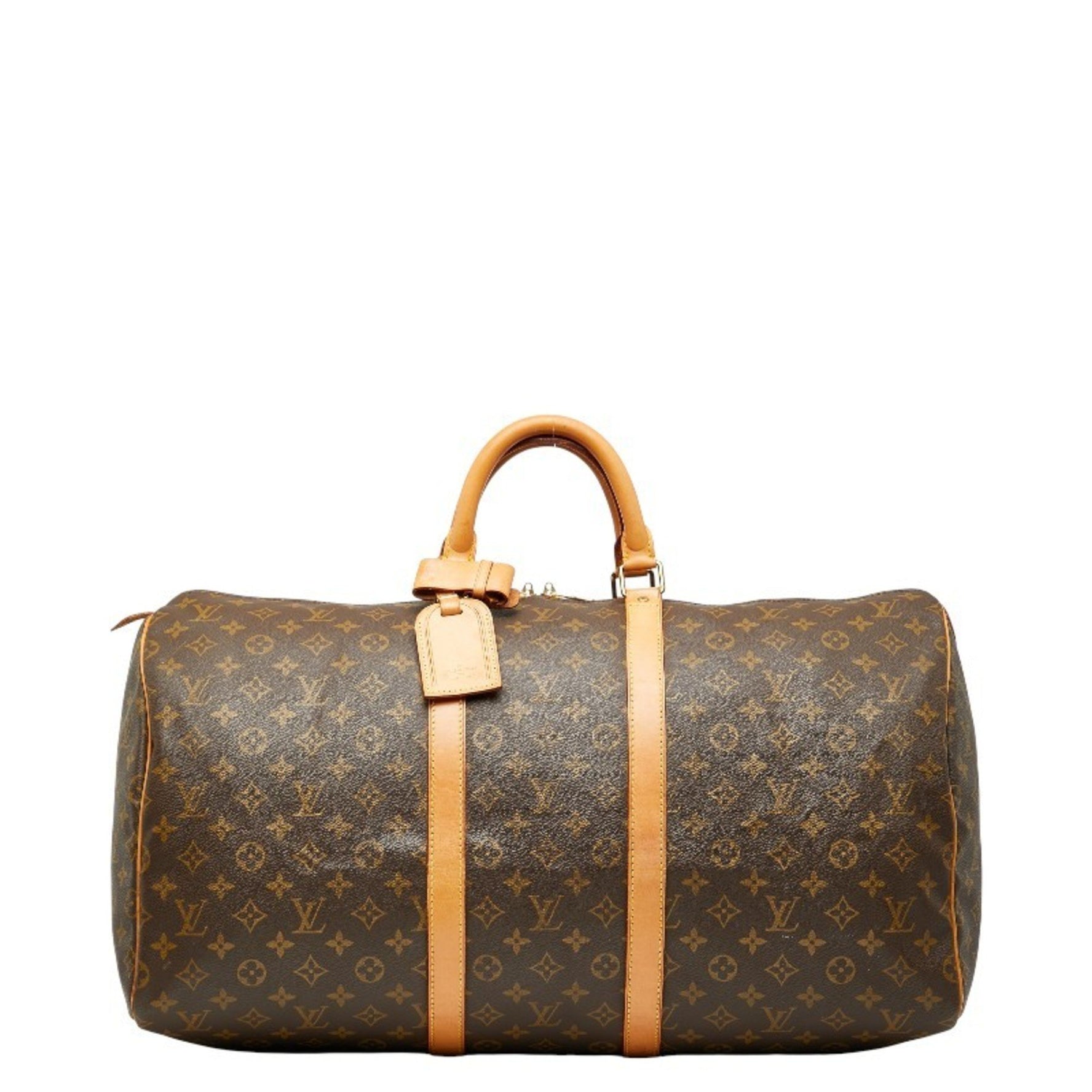 Louis Vuitton Monogram Keepall 55 Boston Bag, Travel Brown PVC Leather, LOUIS VUITTON