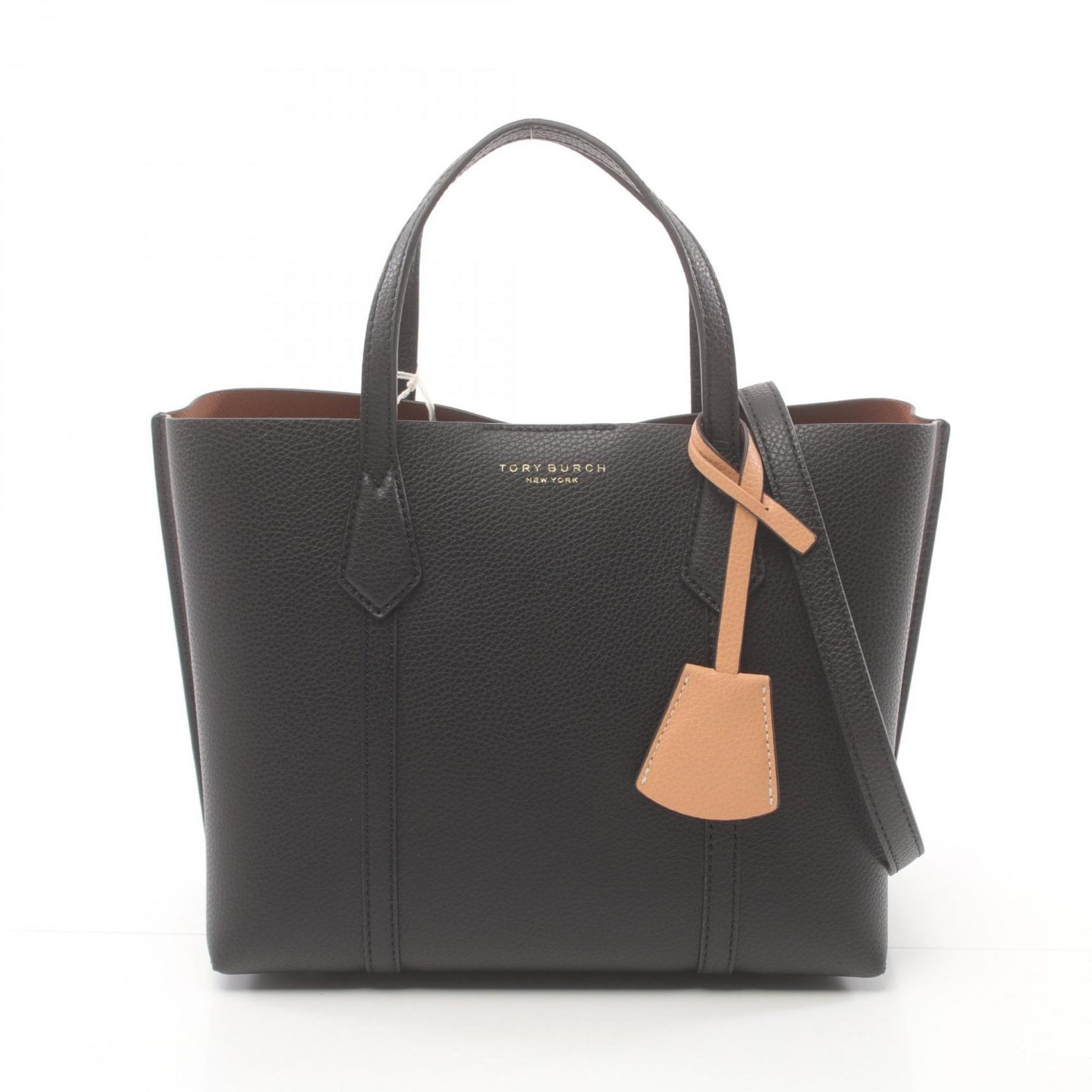 Tory Burch Perry Small Triple Compartment Handbag Bag Leather Women's Black