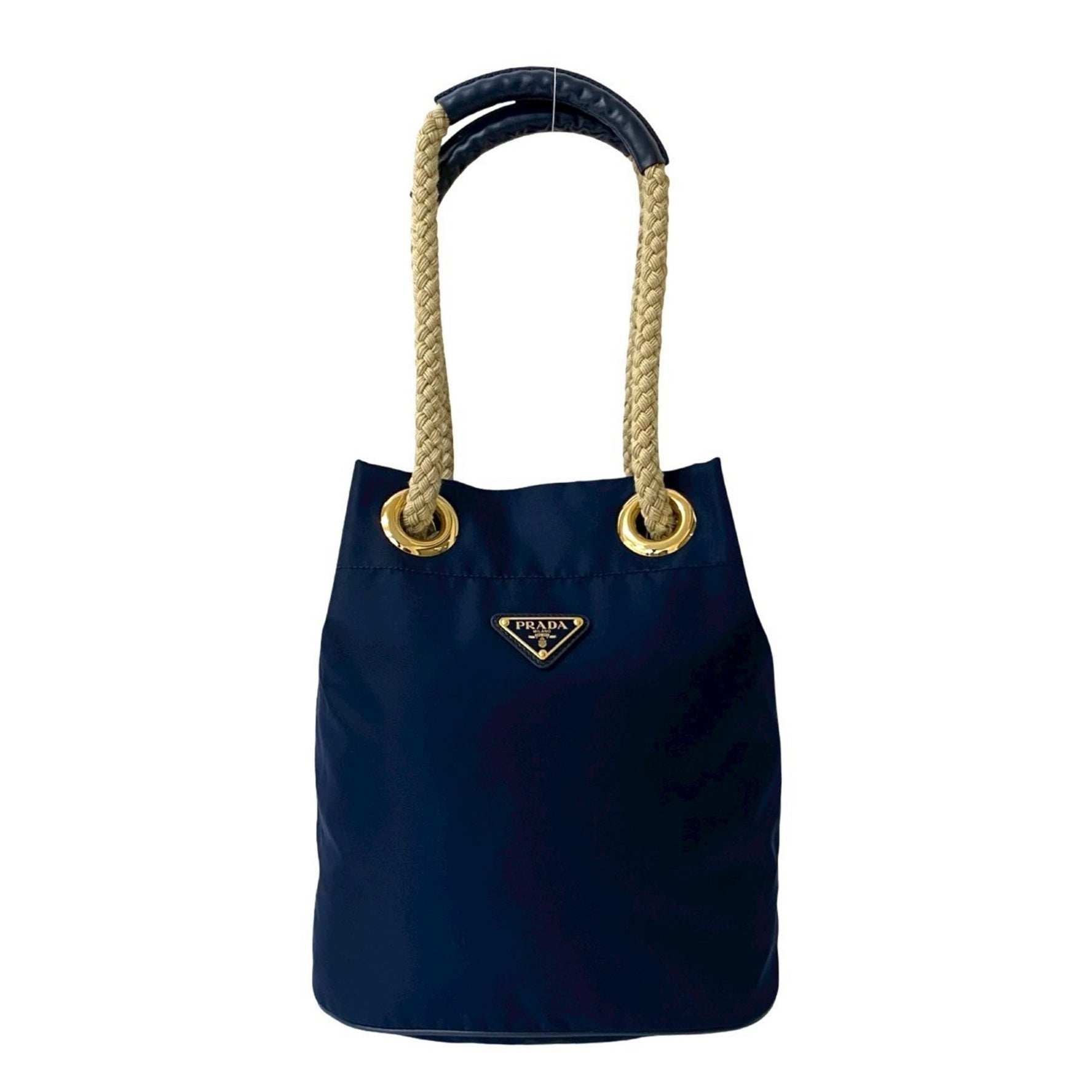 PRADA Triangle Logo Plate with Metal Hardware Nylon and Leather Shoulder Bag/Handbag/Tote Bag