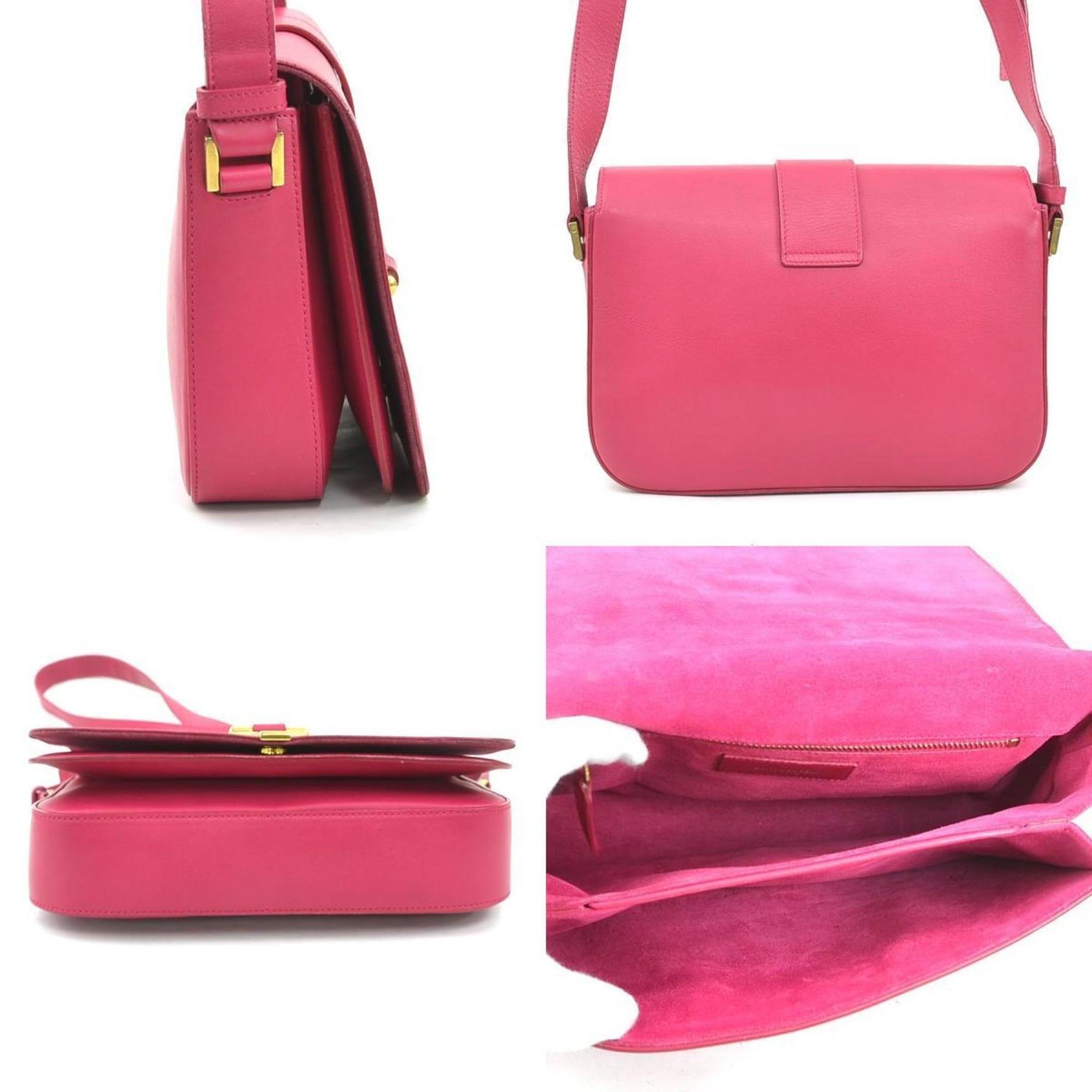 Saint Laurent shoulder bag, leather, pink, women's, 56174a