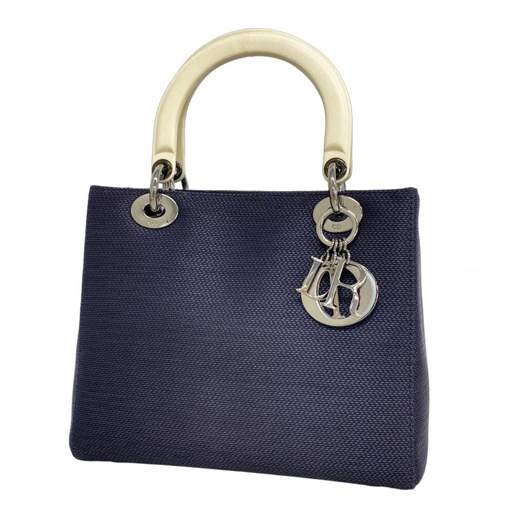 Christian Dior Lady Canvas Navy Handbag for Women