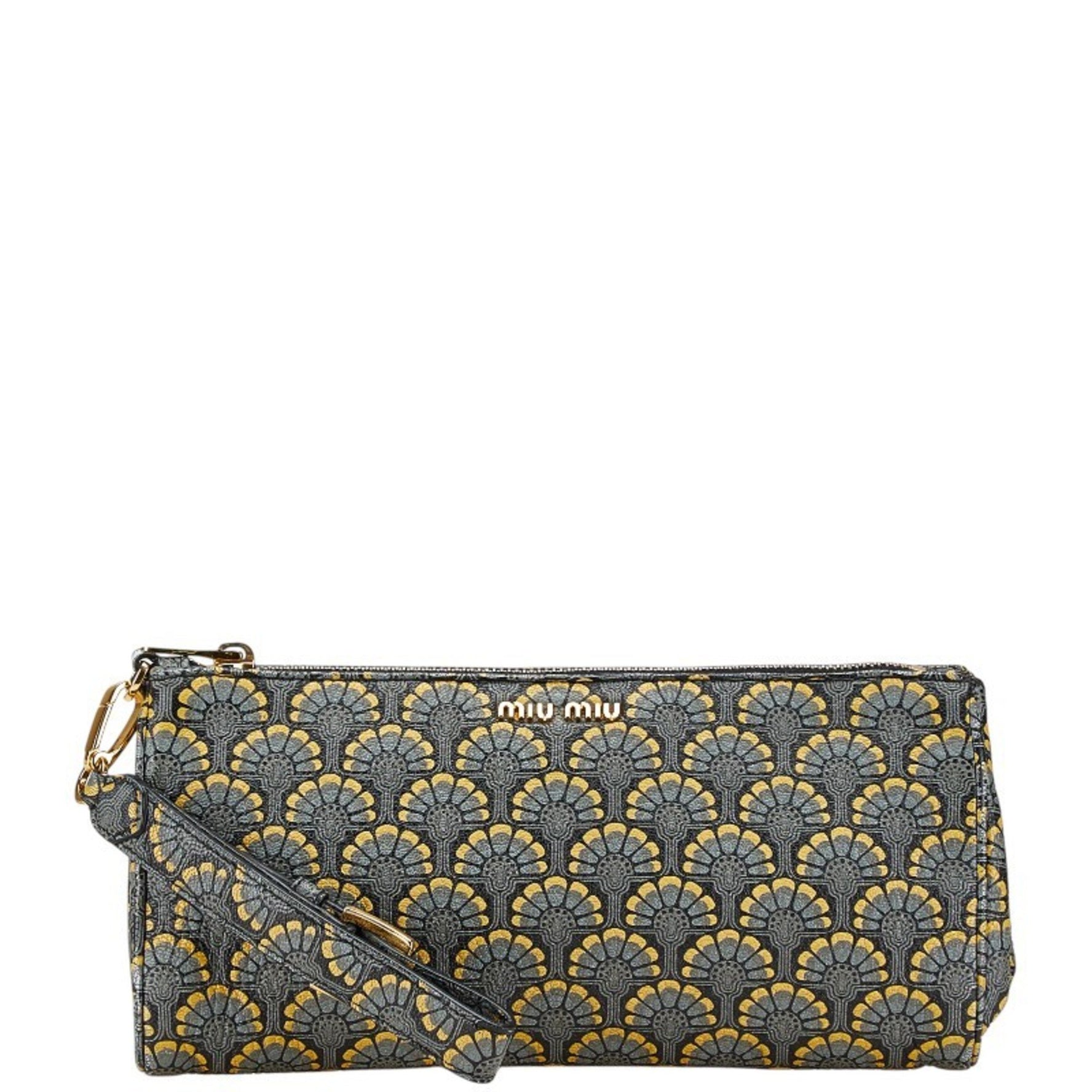 Miu Miu Miu Madras Print Clutch Bag Multicolor Leather MIUMIU