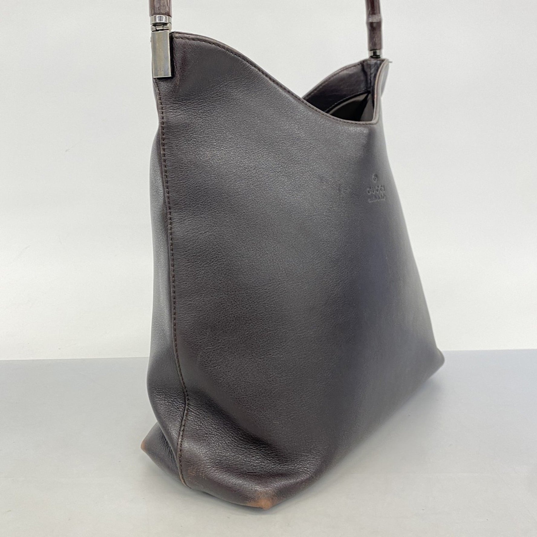 Gucci Bamboo Shoulder Bag 001 3244 Leather Brown Women's