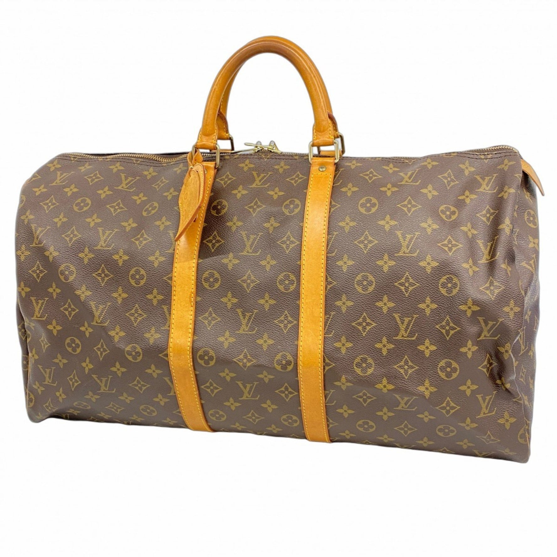 Louis Vuitton Monogram Keepall 55 Boston Bag M41424 Brown Men's and Women's