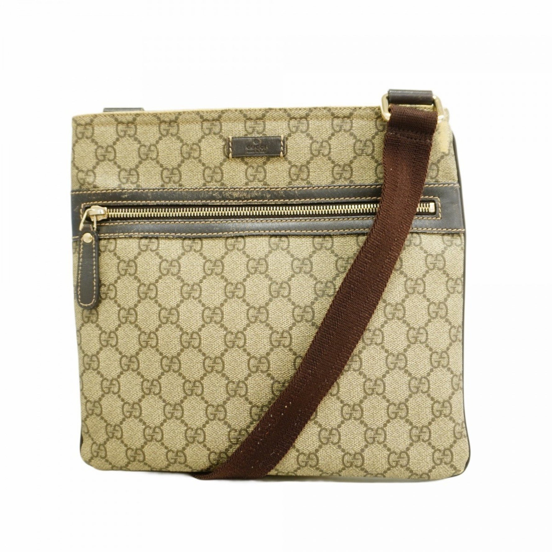 Gucci GG Supreme Shoulder Bag Champagne