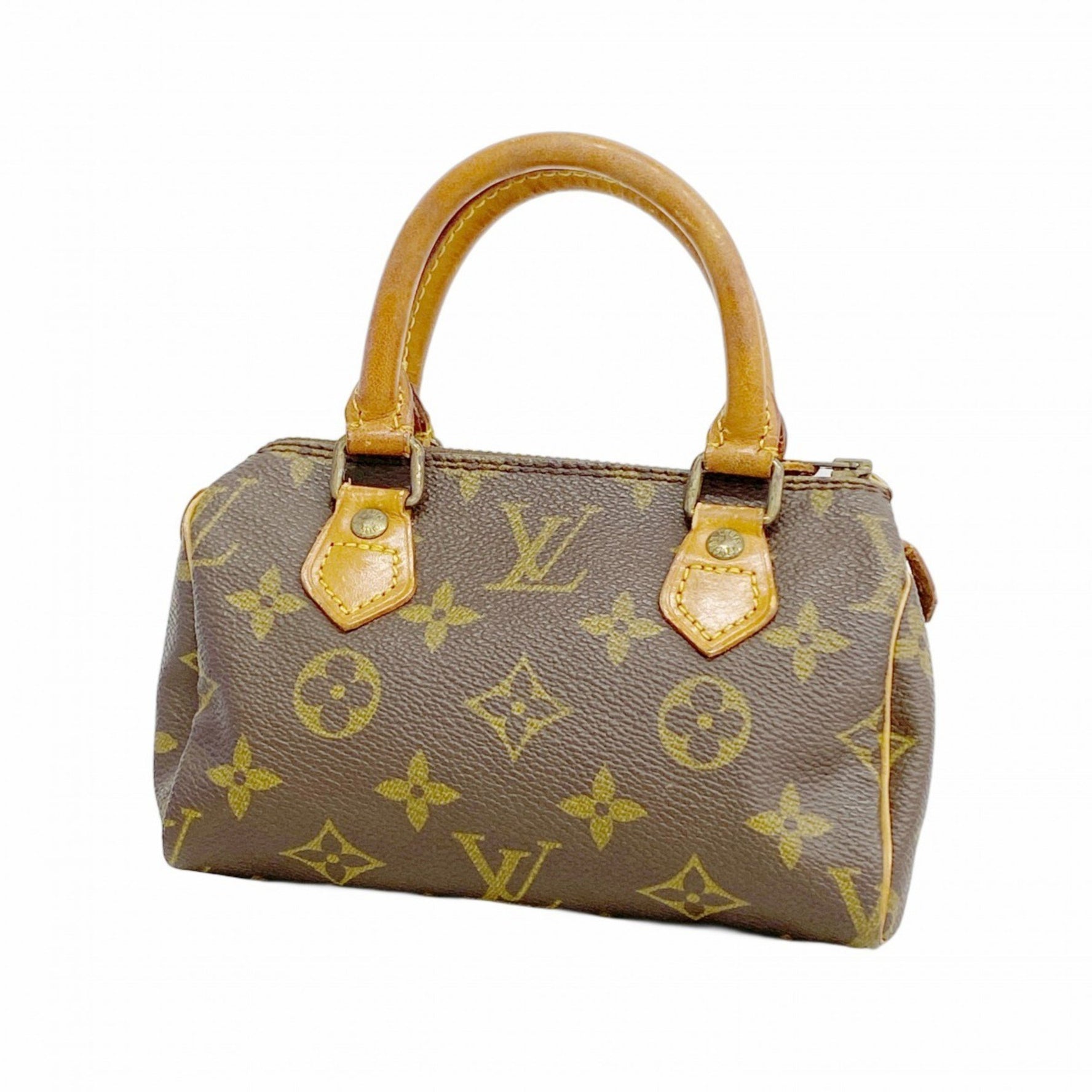 Louis Vuitton Monogram Mini Speedy Handbag Brown Women's
