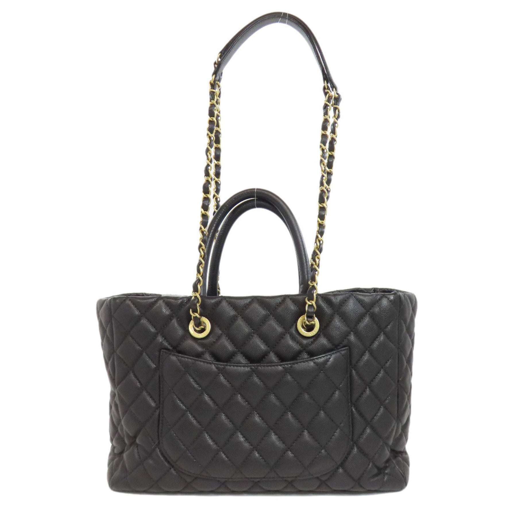 CHANEL Matelasse Chain Shoulder Tote Bag Grained Calfskin