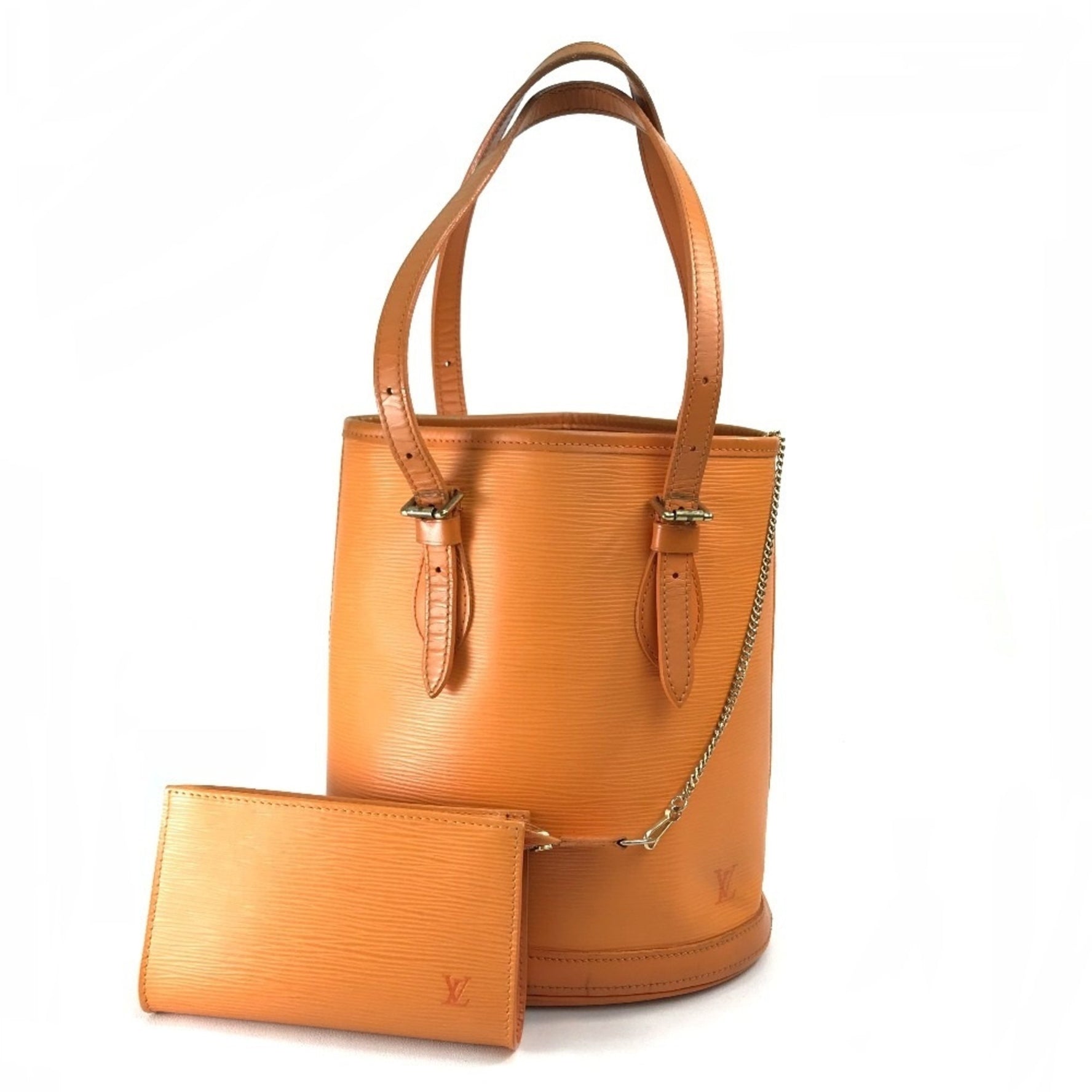 LOUIS VUITTON M5899H Epi Petit Bucket PM Tote Bag with Pouch, Shoulder Bag, Leather, Women's, Mandarin Orange