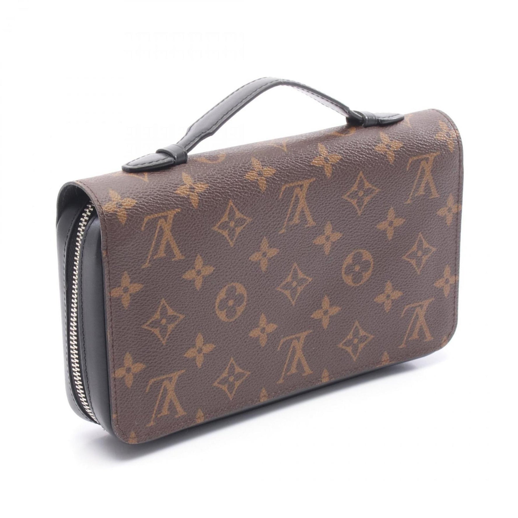 Louis Vuitton Zippy XL Monogram Macassar Round Long Wallet, Leather