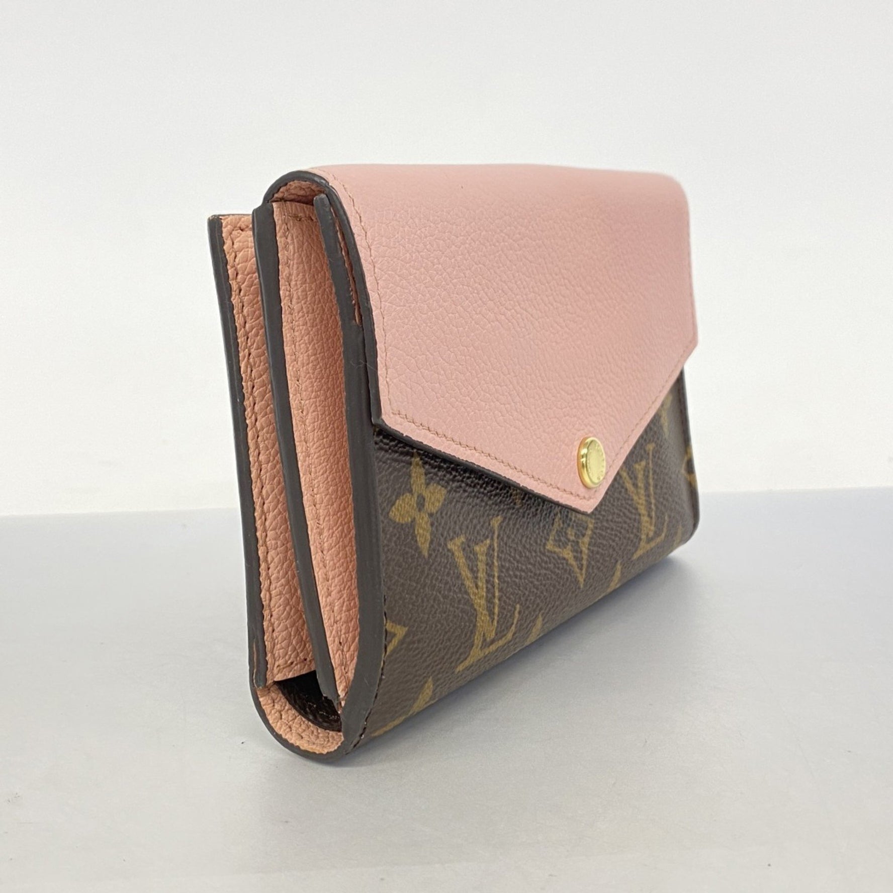 Louis Vuitton Monogram Portefeuille Pallas Compact Wallet M64072 Rose Poodle Women's