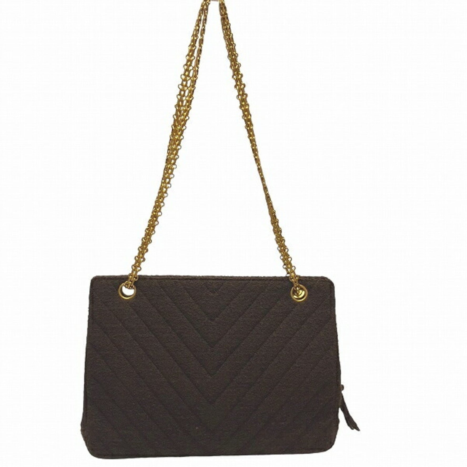 Chanel Chevron Tweed Chain Shoulder Bag