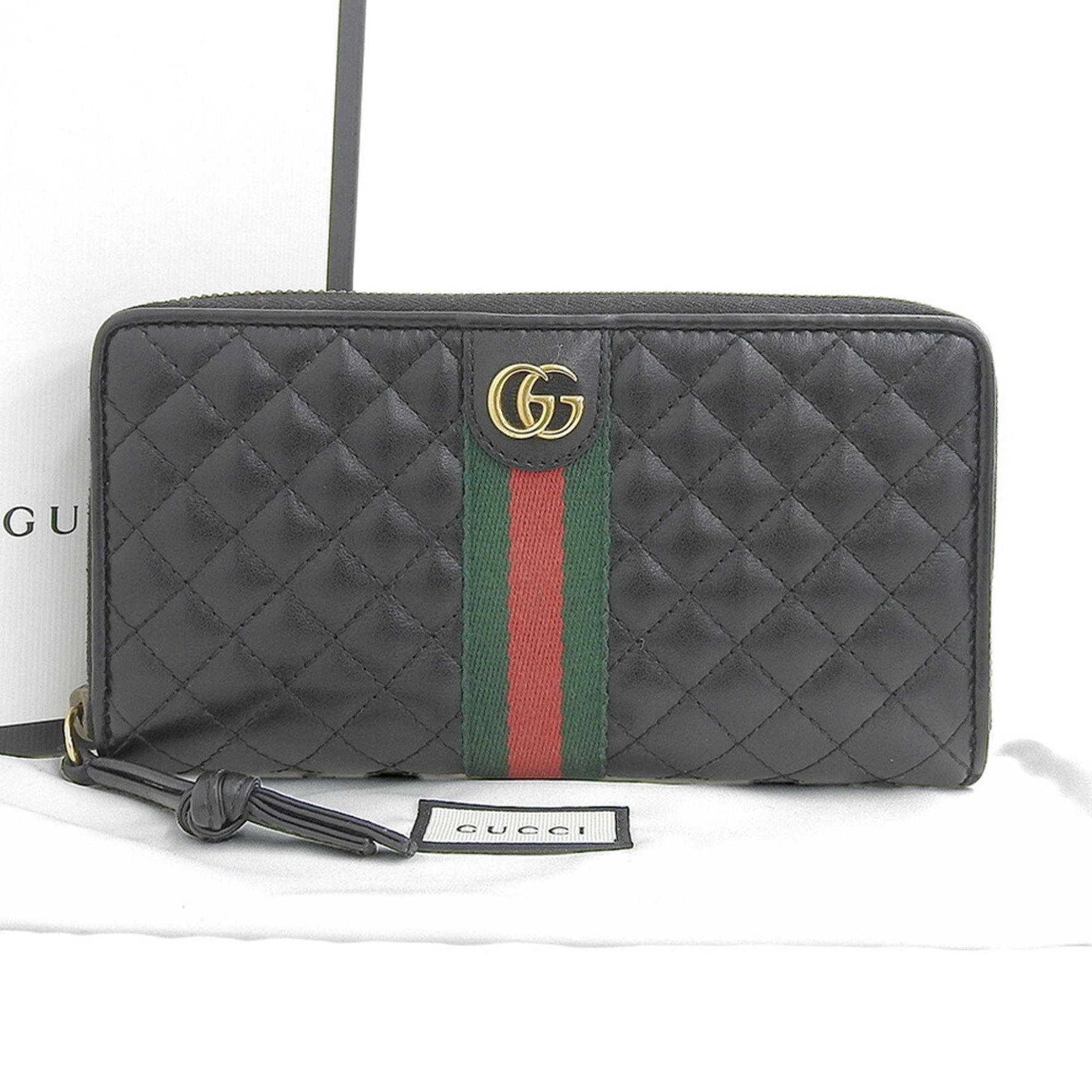 GUCCI Ophidia GG Marmont Sherry Line Quilted 2149 Long Wallet Leather