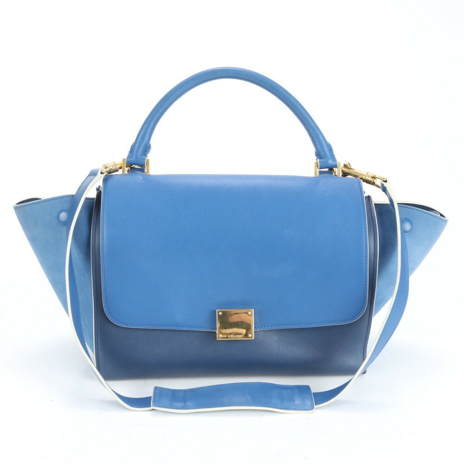 Celine Trapeze Small Leather Shoulder Bag/Tote Bag/Handbag with Gold Hardware for Women