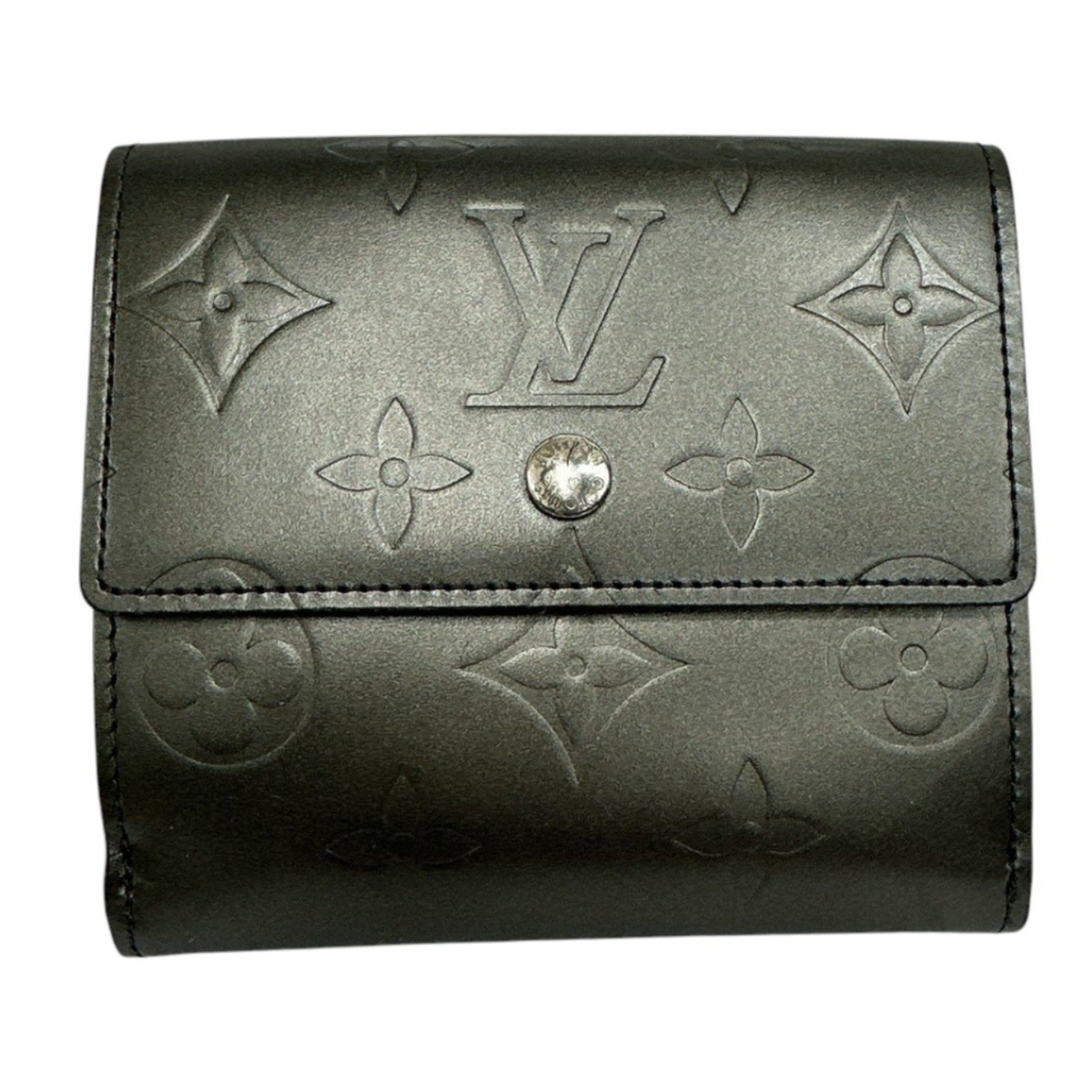 Louis Vuitton Bi-fold wallet with card pocket Monogram Porte Monnaie Billet Credit Matte Noir