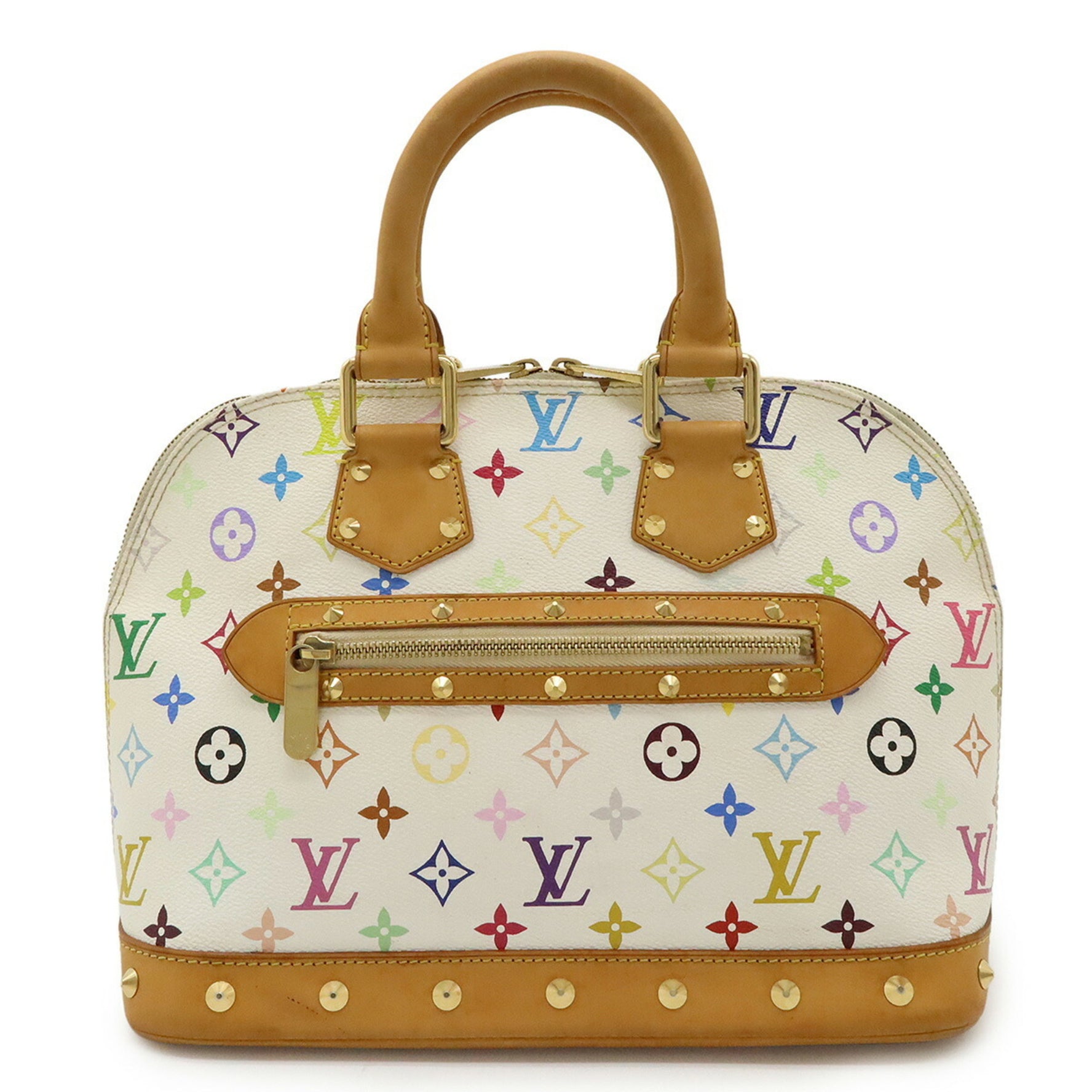 LOUIS VUITTON Monogram Multicolore Alma Handbag in Blanc and White, M92647