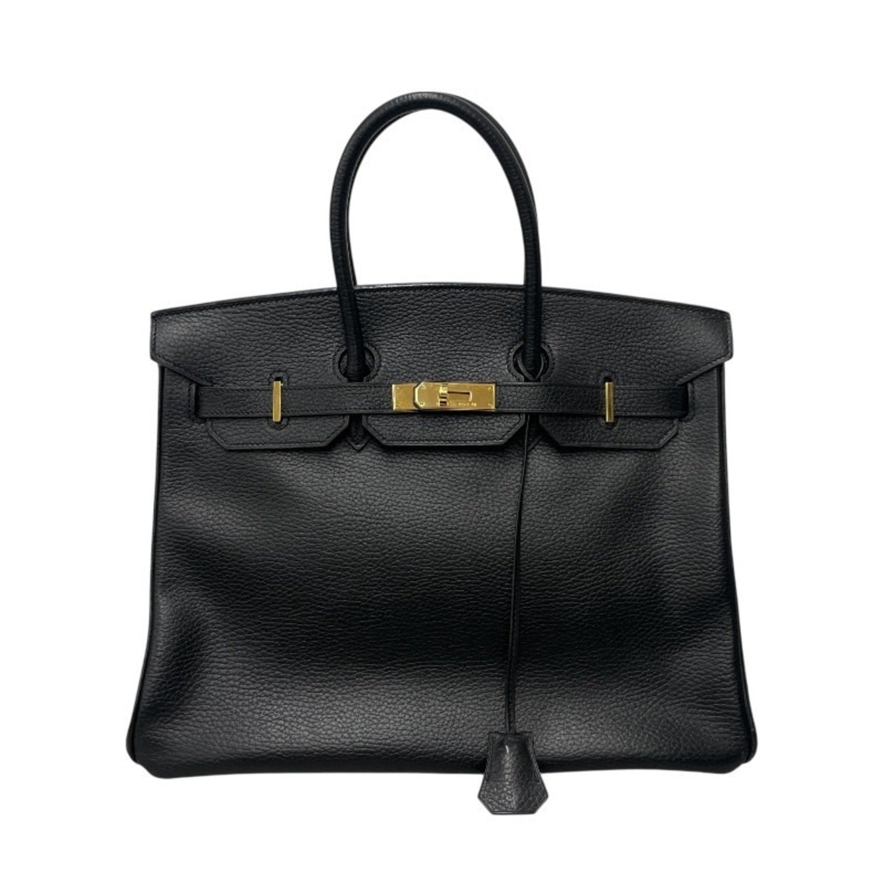 HERMES Birkin 35 Ardennes Handbag for Women, 2001, Black with Gold Hardware, Stamped E
