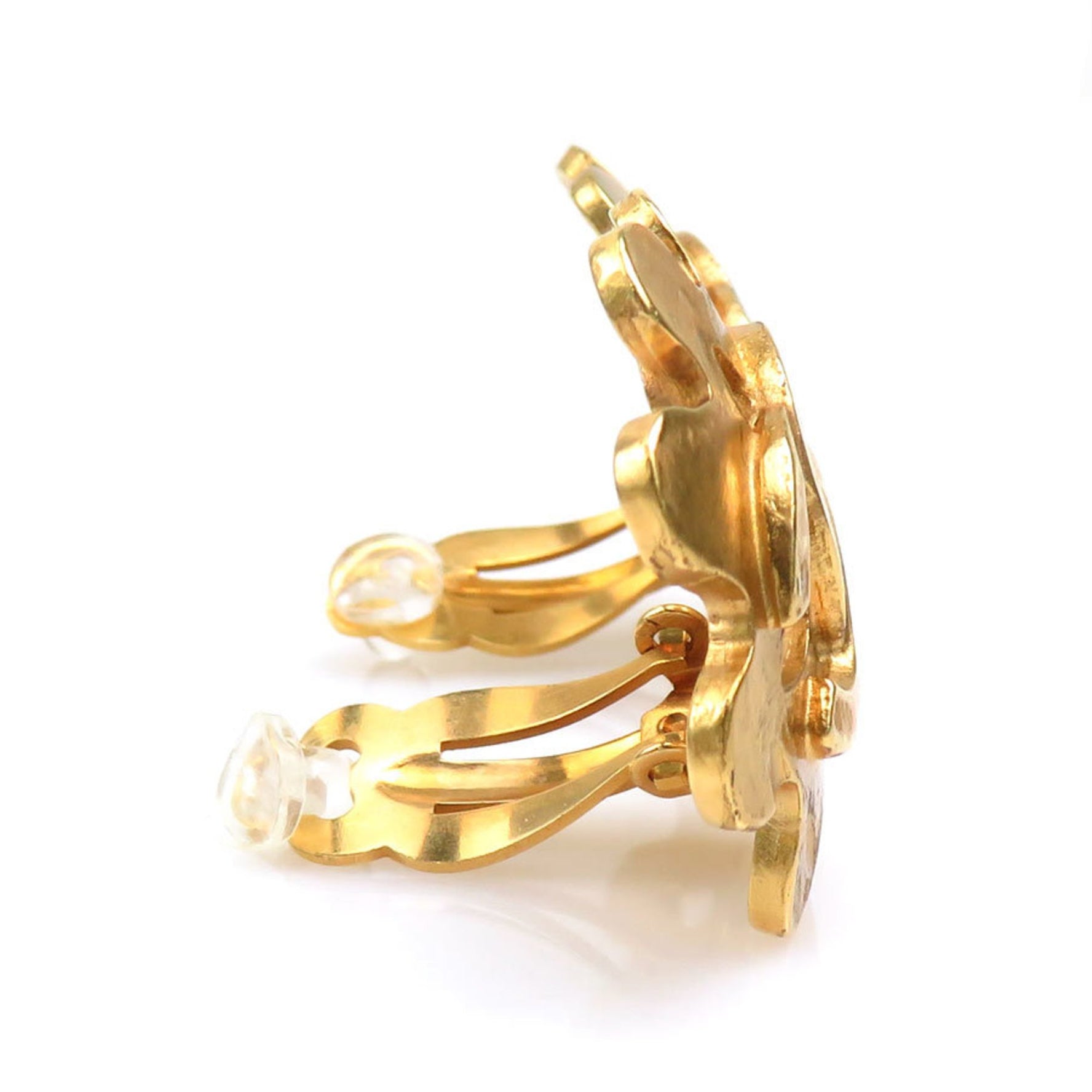 CHANEL Coco Mark Metal Gold Earrings for Women e60785i