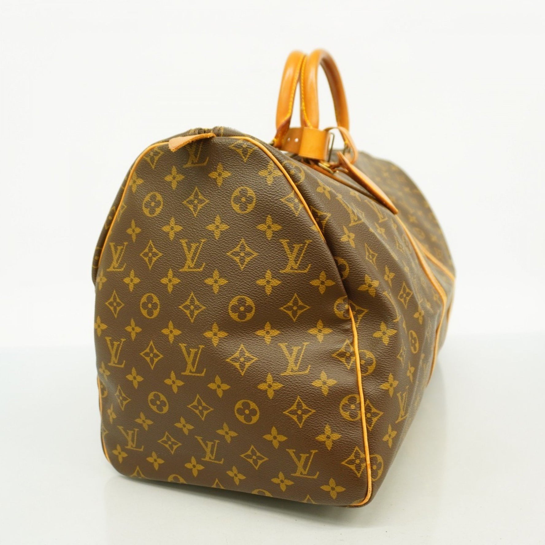Louis Vuitton Monogram Keepall 55 Boston Bag M41424 Brown Men's and Women's