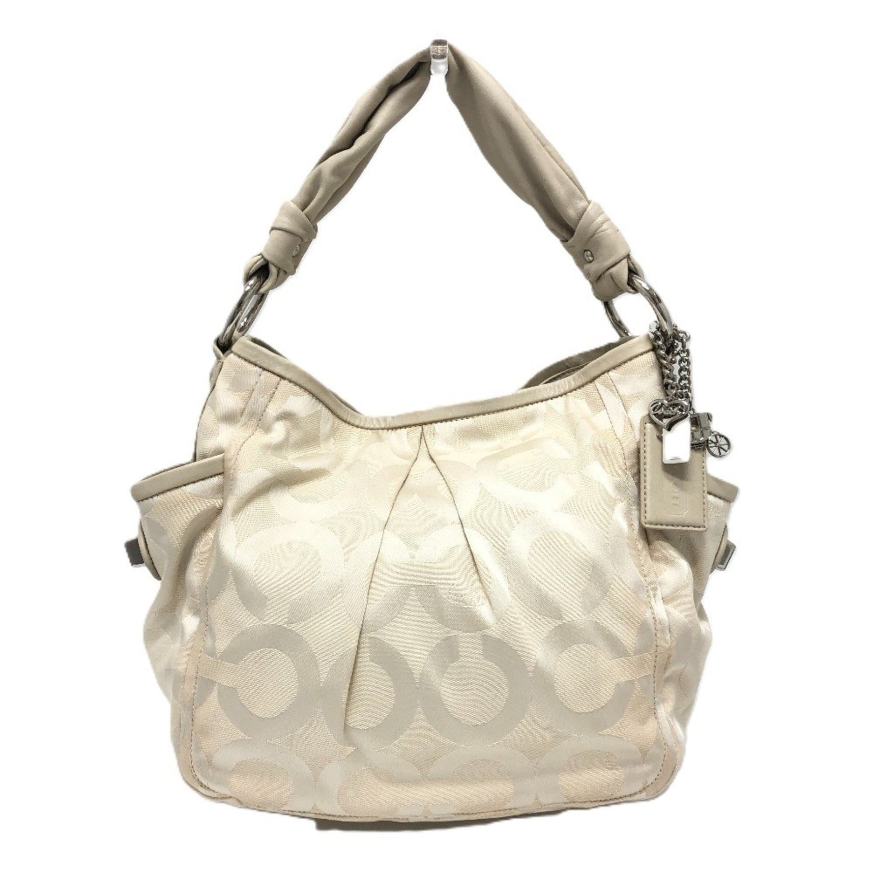 COACH Op Art Bag Shoulder Handbag Leather Canvas