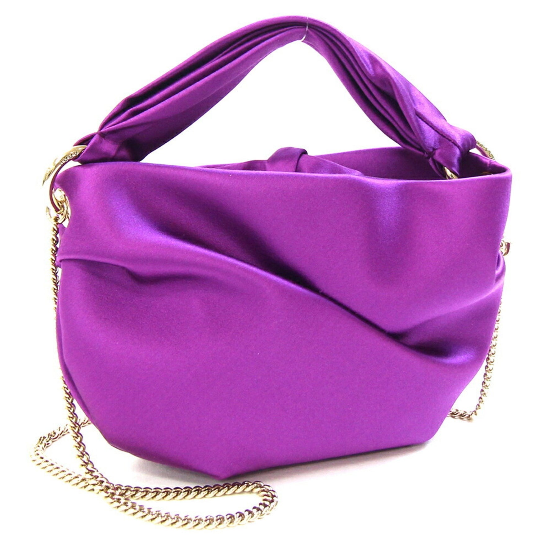 Jimmy Choo Handbag Satin Shoulder Bag Chain Twist
