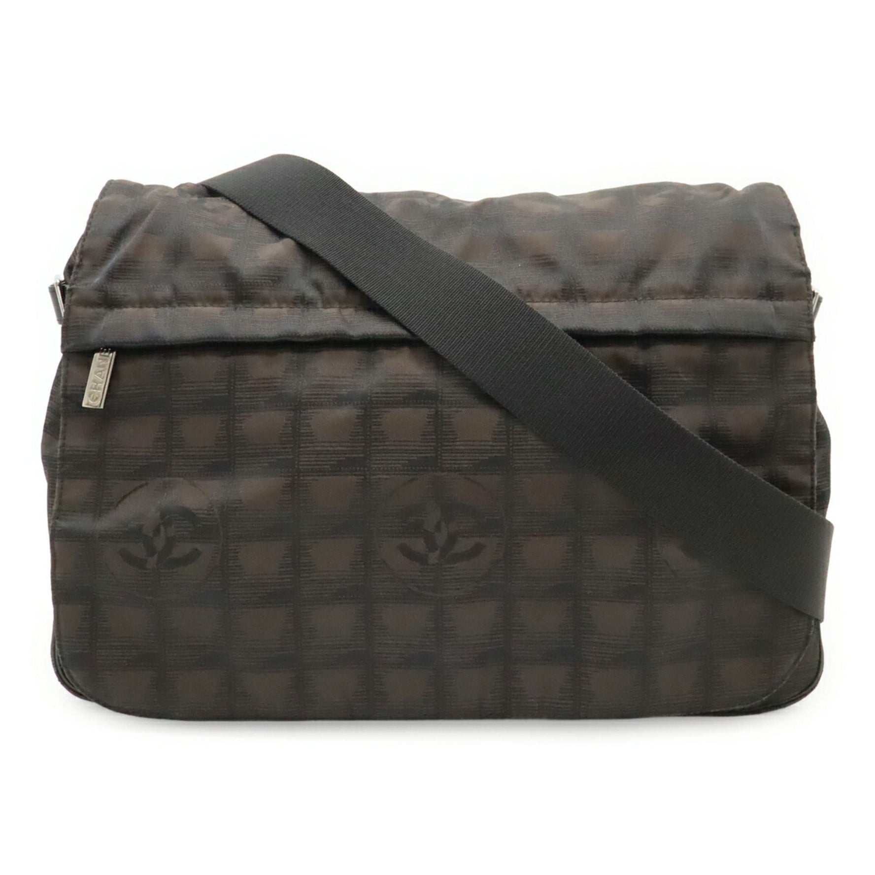CHANEL New Travel Line Shoulder Bag Brown/Black