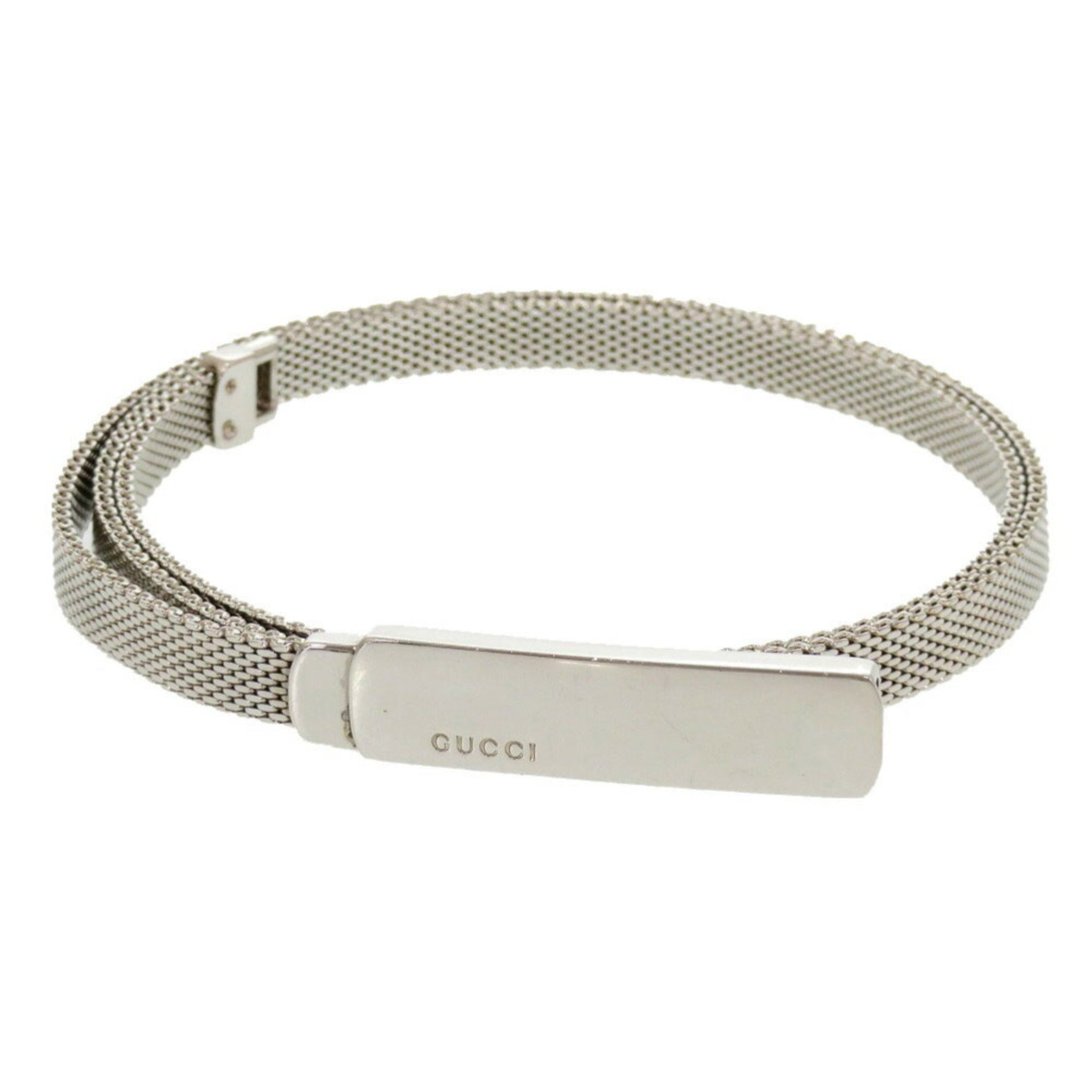 Gucci Plate Belt Metal Silver 0218