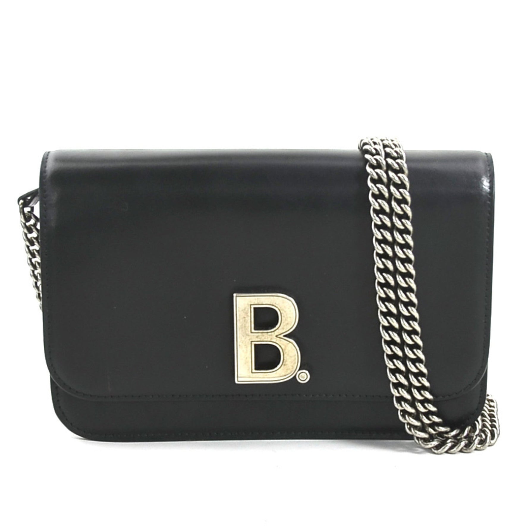 BALENCIAGA Chain Wallet Leather Black Women's t19595a