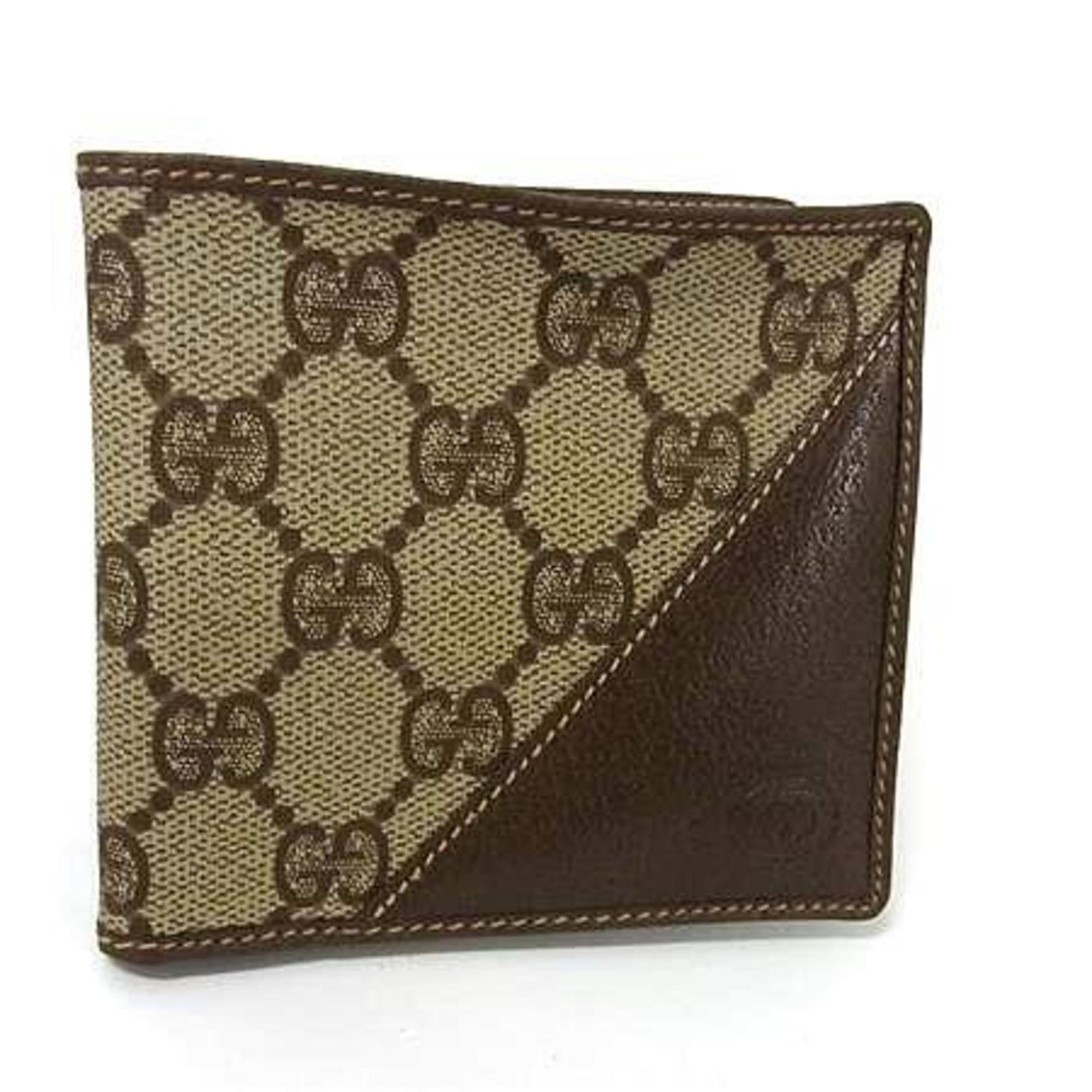 GUCCI GG Supreme Bifold Wallet 034 662 6399 Brown Leather for Men and Women