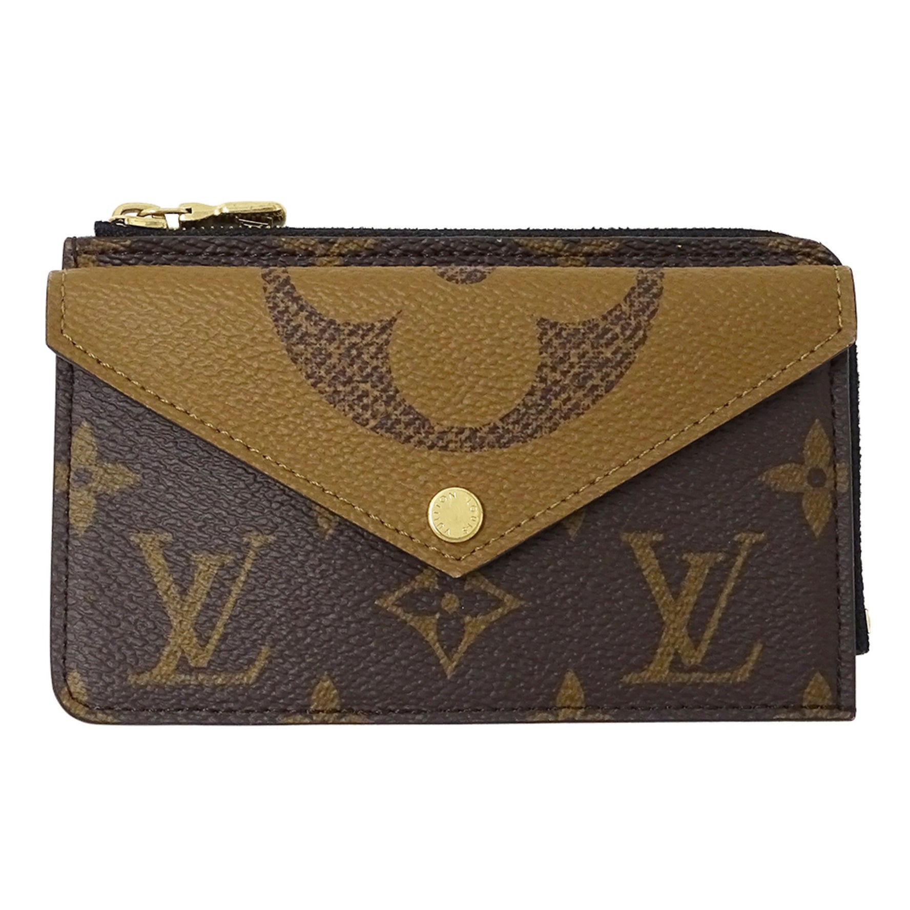 Louis Vuitton Monogram Reverse Wallet, Men's and Coin Case, Card Fragment Porte Carte Recto Verso Brown
