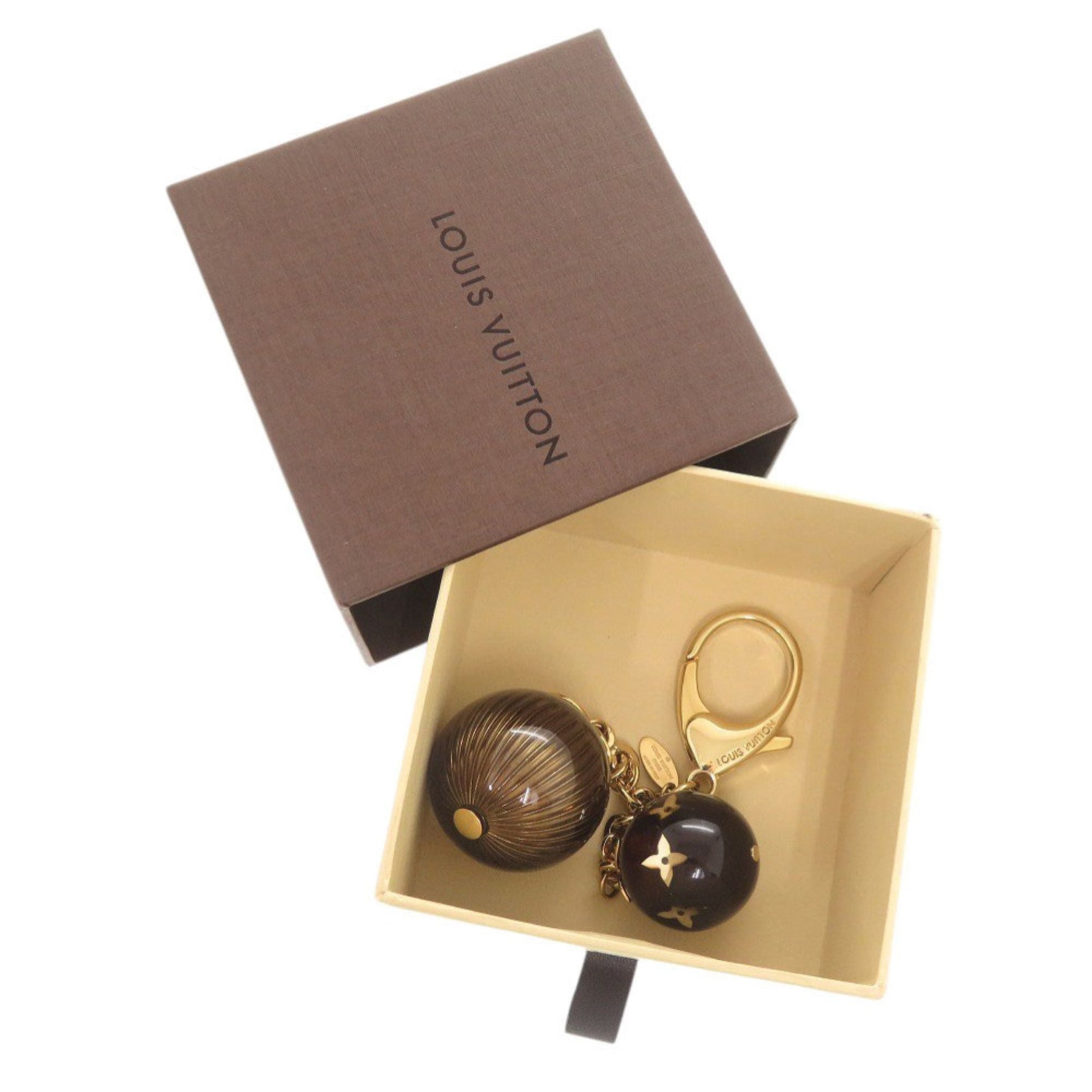 Louis Vuitton Metal Brown and Gold Bag Charm Keychain 0071 LOUIS VUITTON