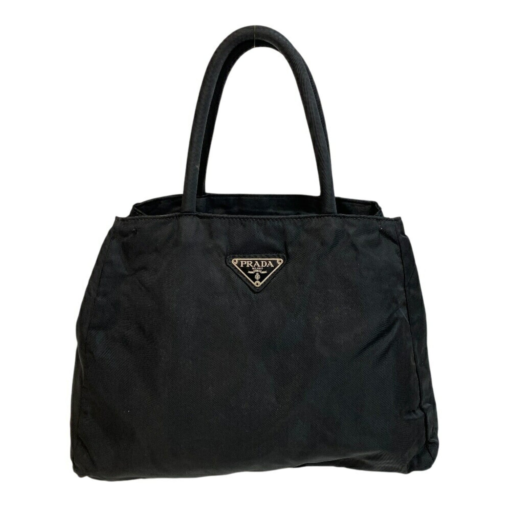 PRADA Triangle Plate Tote Bag