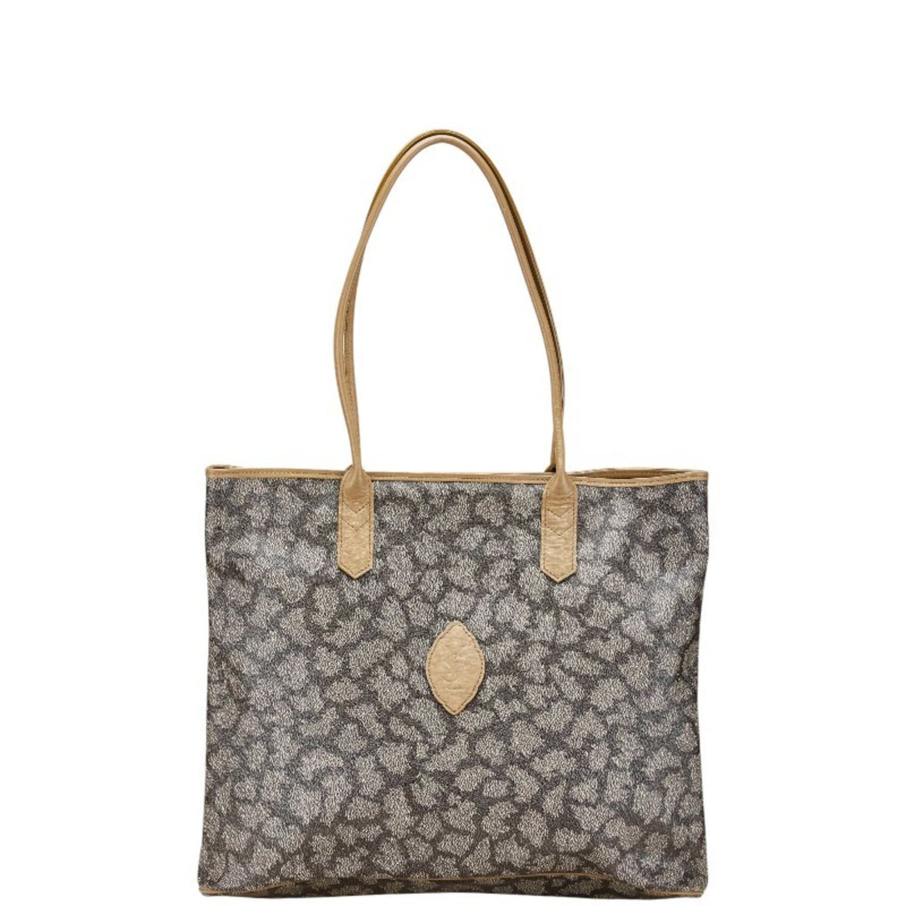 Saint Laurent Giraffe Print Tote Bag, Beige/Brown Leather