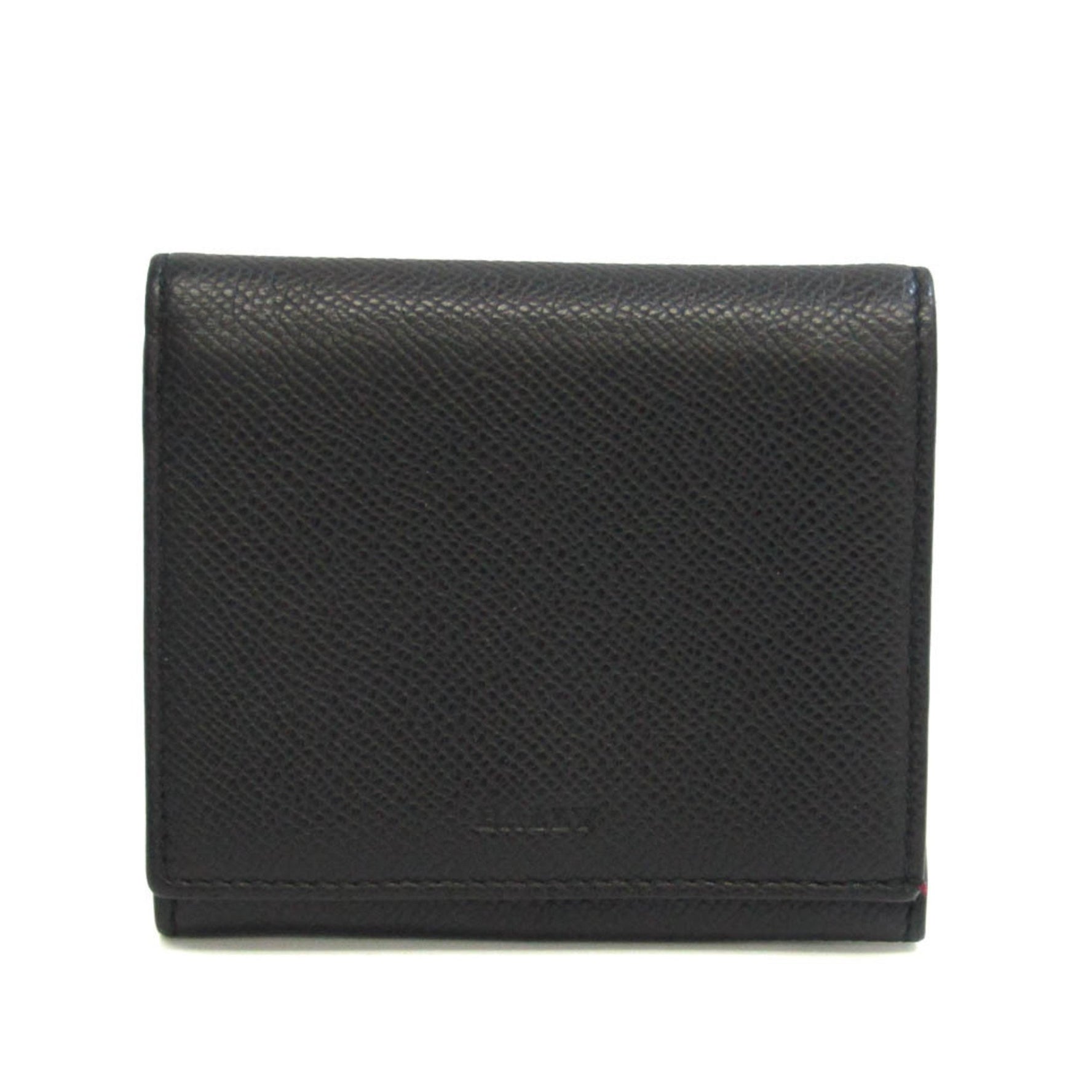 Bally BINS.B Leather Card Case Black,Red Color