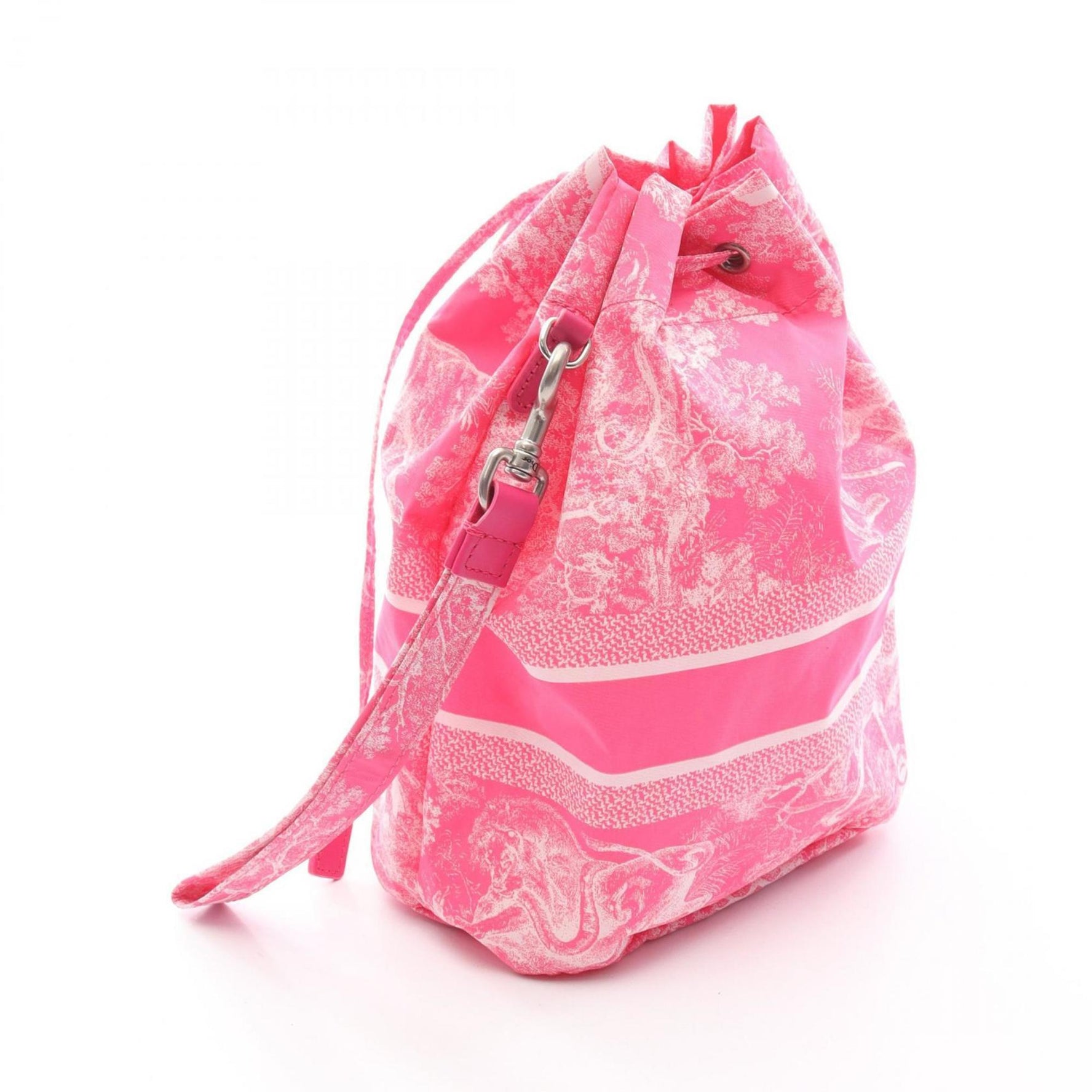Christian Dior DIORTRAVEL Toile de Jouy Pouch Bag, Nylon, Pink and White