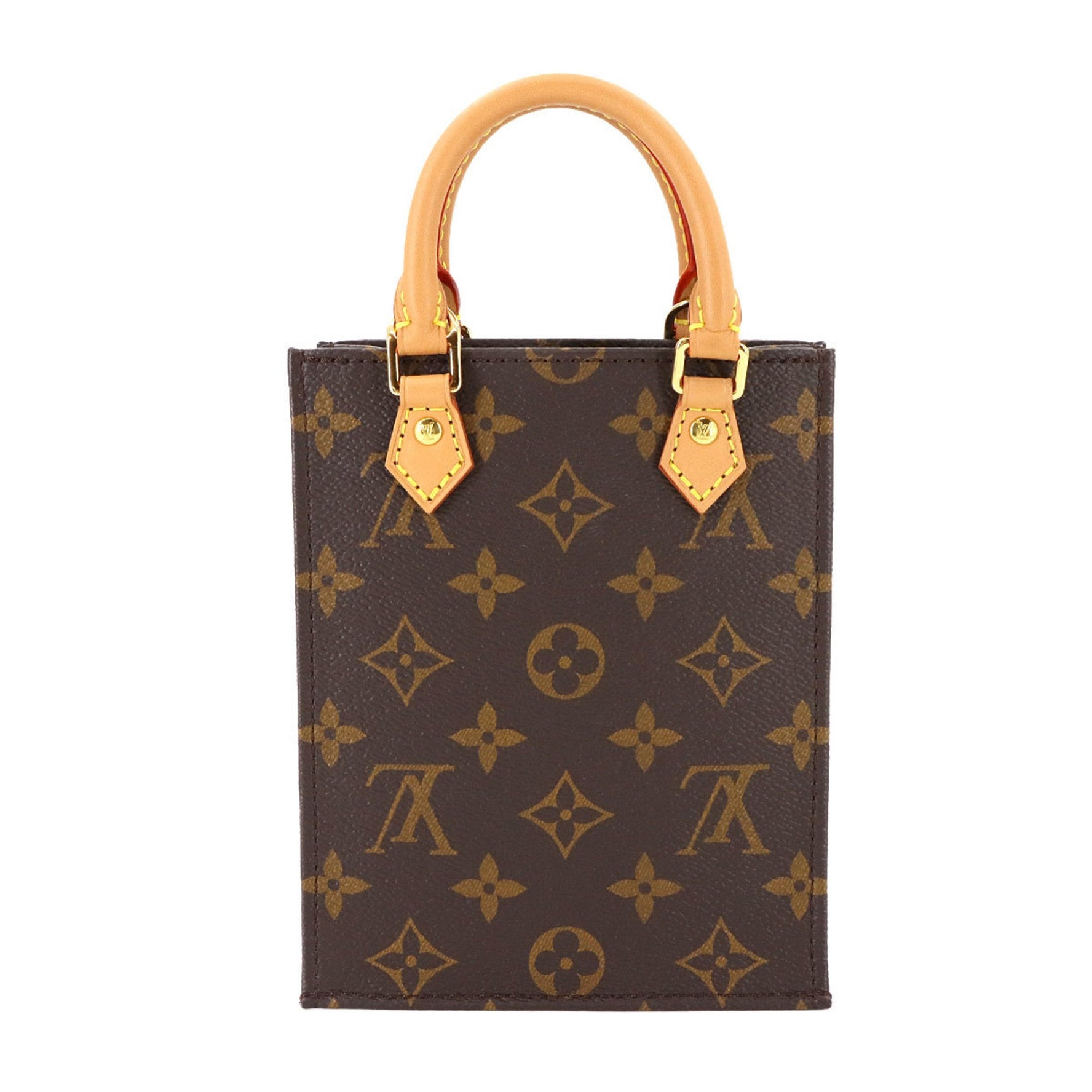 Louis Vuitton Monogram Petite Sac Plat Hand/Shoulder Bag, Brown, RFID