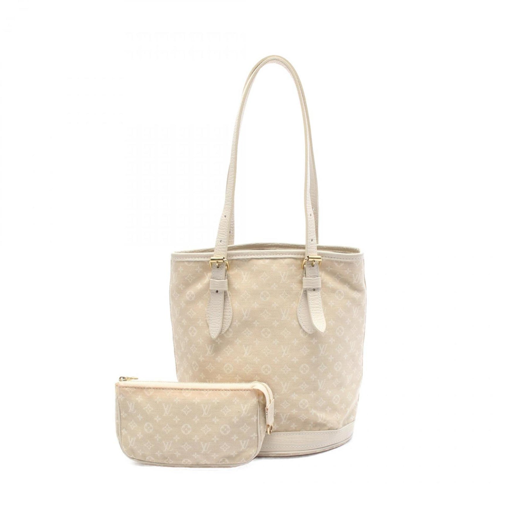 Louis Vuitton Bucket PM Handbag Canvas Leather Monogram Mini Lan