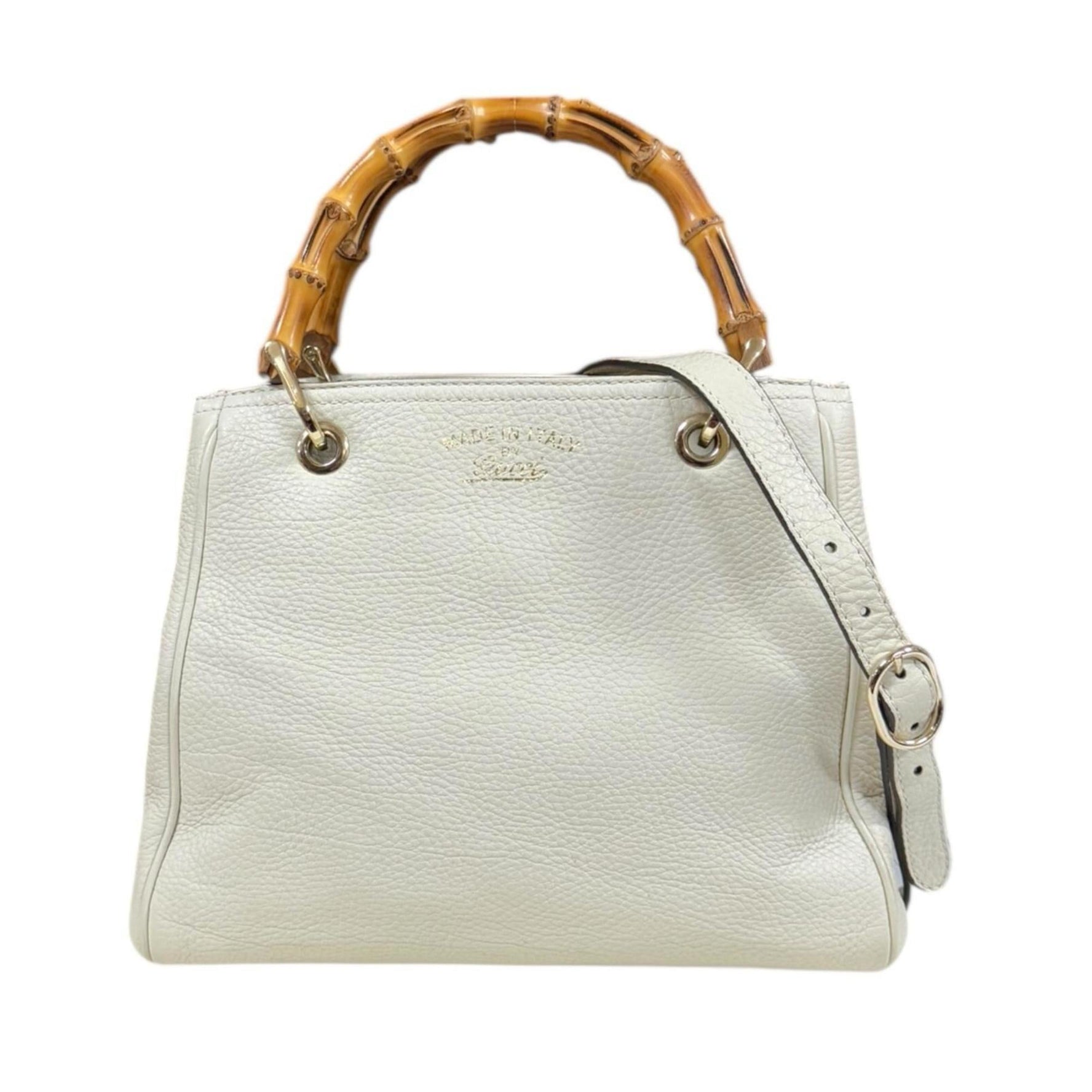 Gucci Bamboo Shoulder Bag Leather White