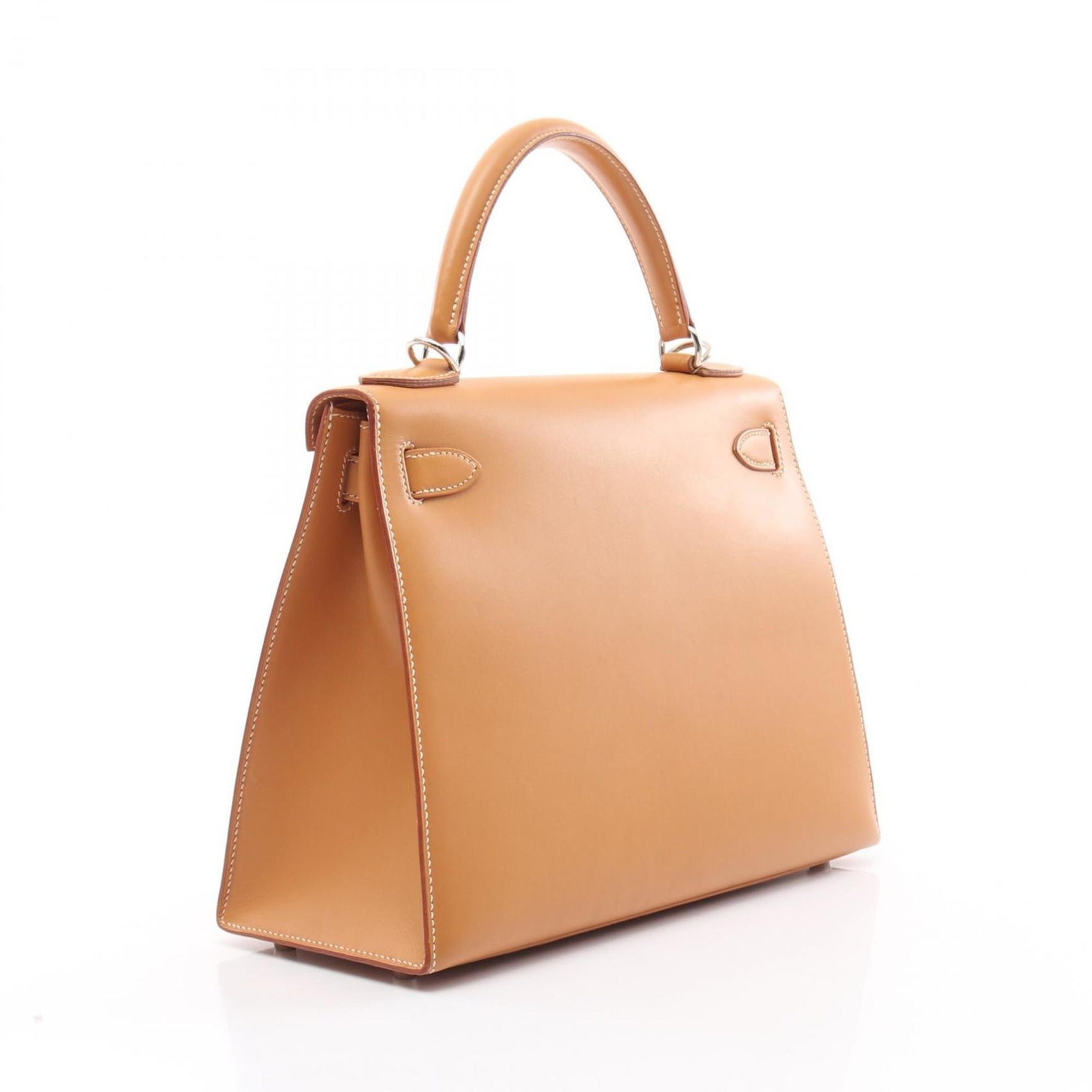 Hermes Hermès Kelly 28 handbag in Vau Chamonix calfskin leather, brown, for women