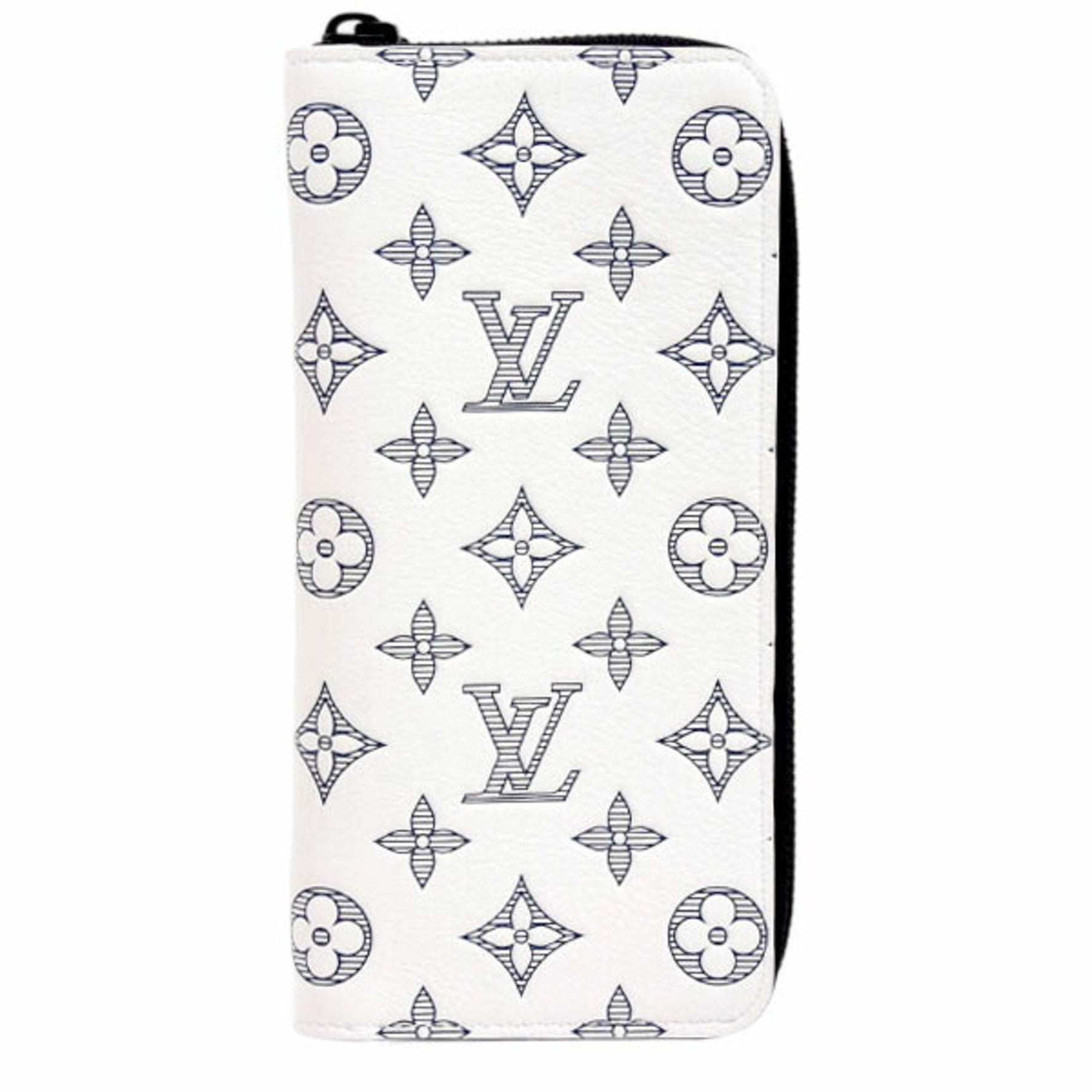 Louis Vuitton Wallet Zippy Vertical Monogram Shadow White
