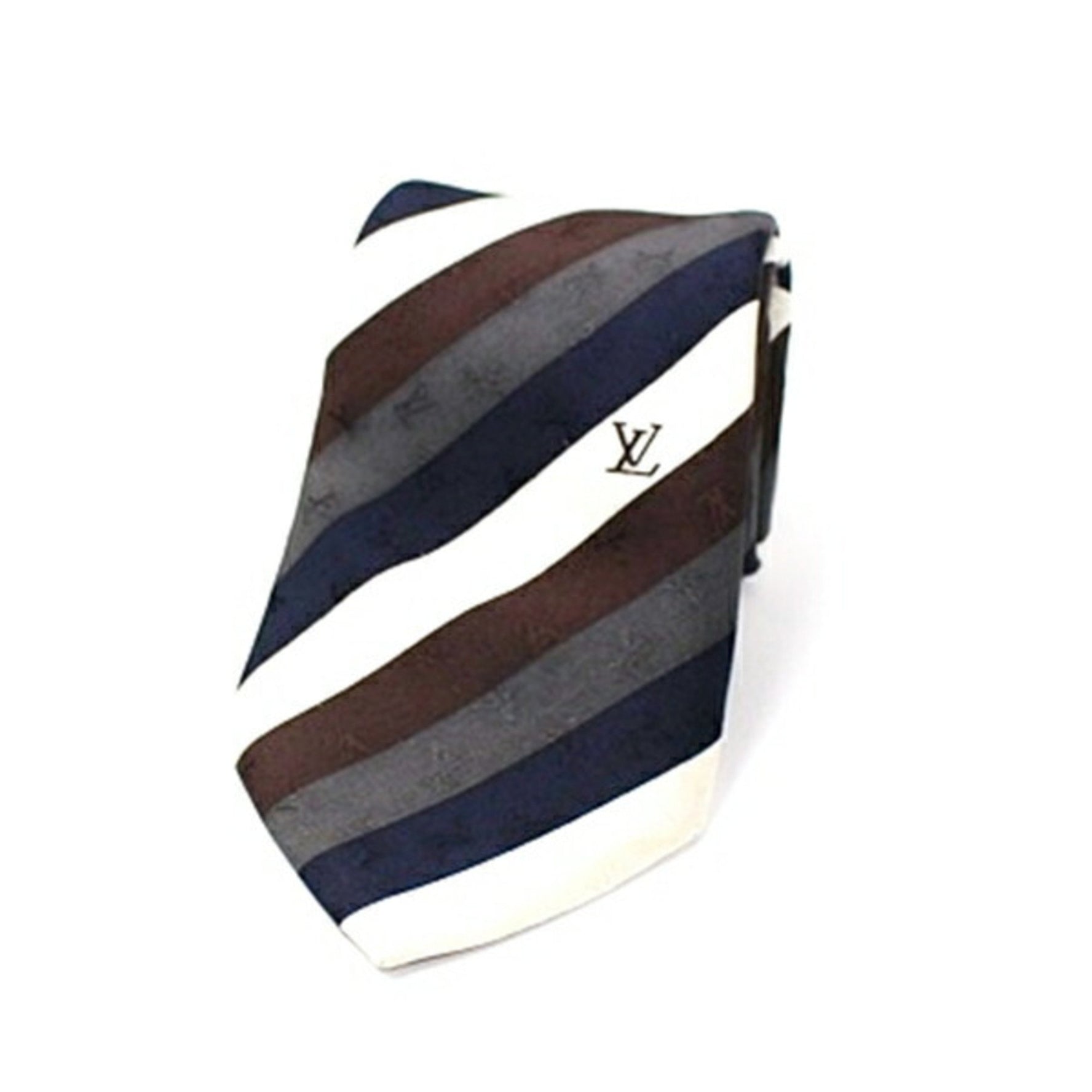 Louis Vuitton Silk Tie Striped Pattern LV Men's
