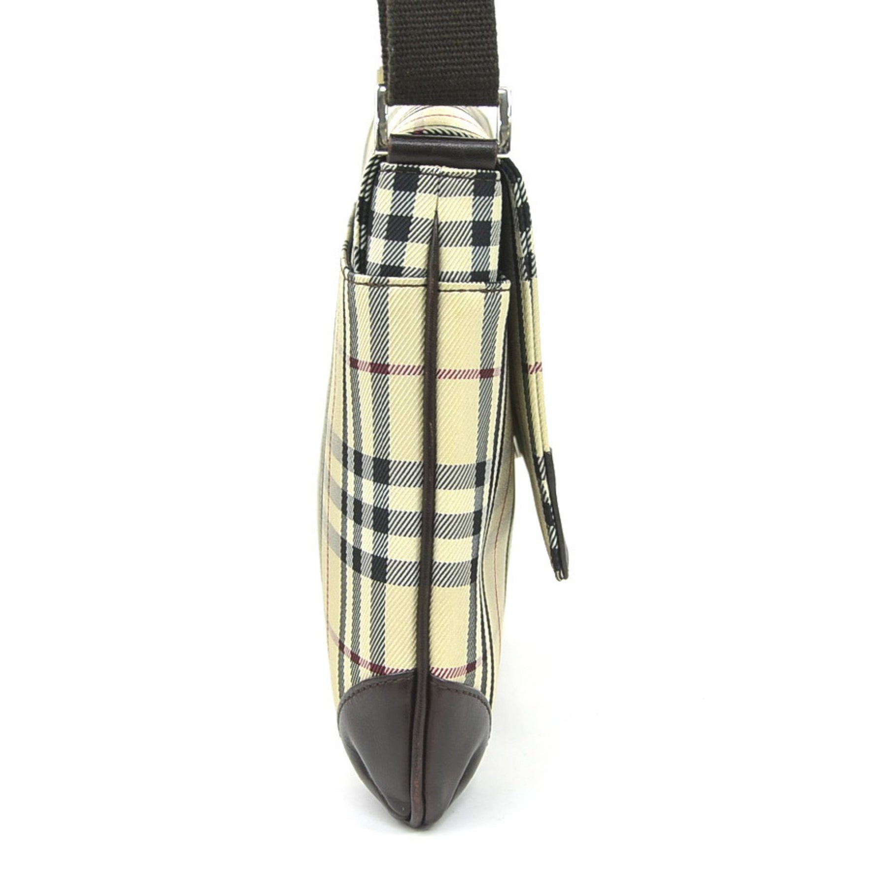 Burberry Shoulder Bag, Nylon Canvas and Leather, Beige Brown