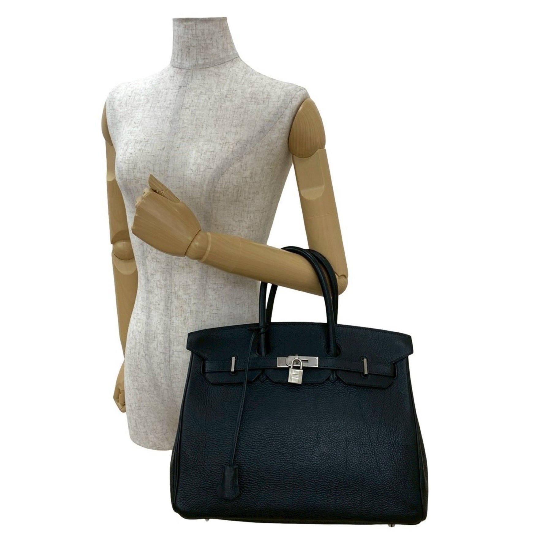 HERMES Birkin 35 Togo Leather Handbag Tote Bag Black