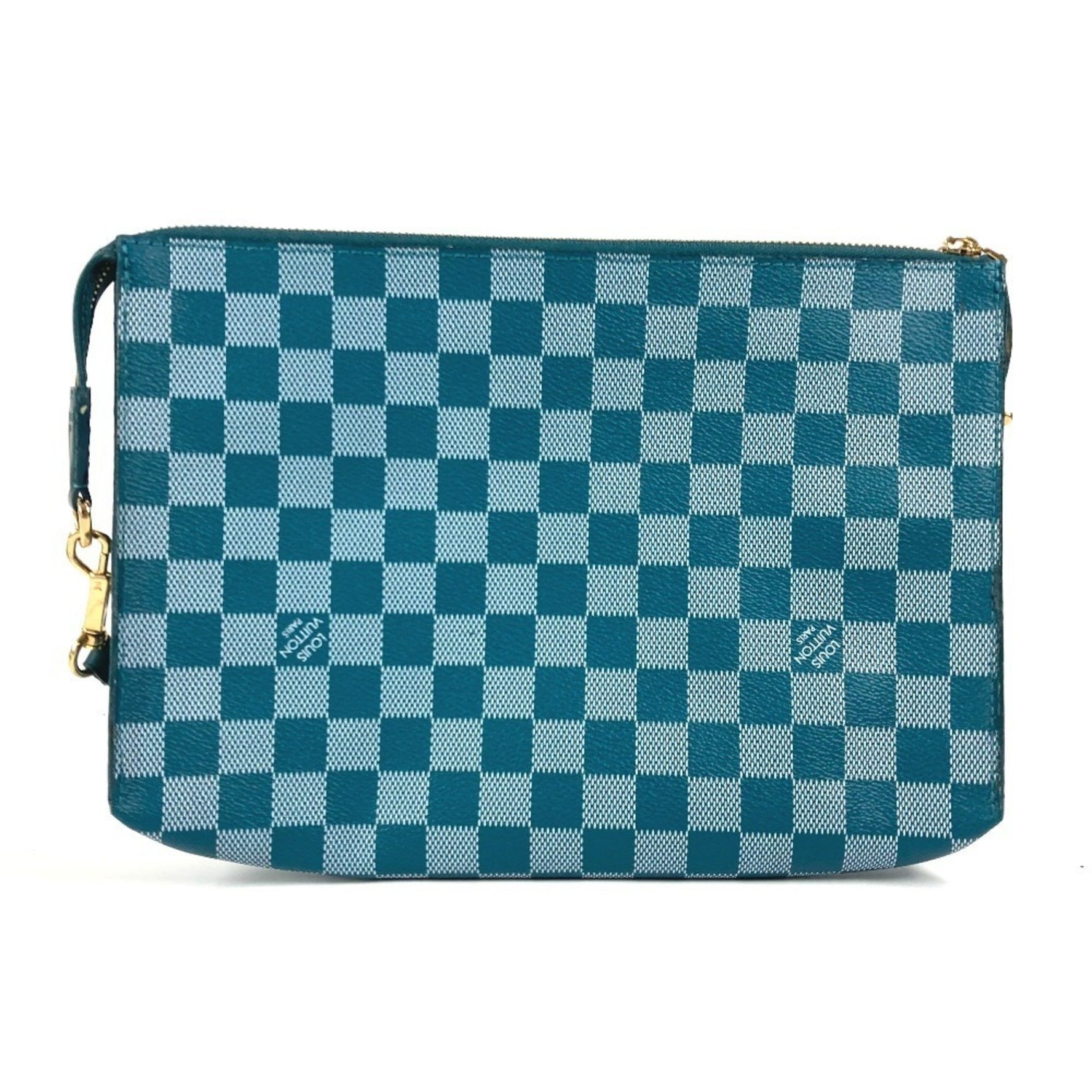 Louis Vuitton Damier Color Module Bag Clutch Second Shoulder Leather Men's Cyan Green