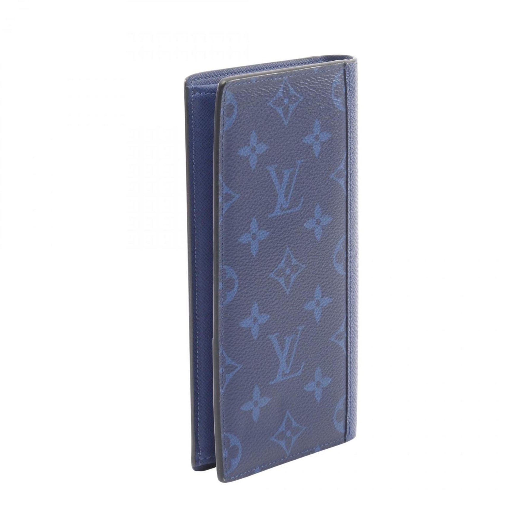 Louis Vuitton Portefeuille Brazza Taigarama Cobalt Blue Bifold Long Wallet, Leather, Blue
