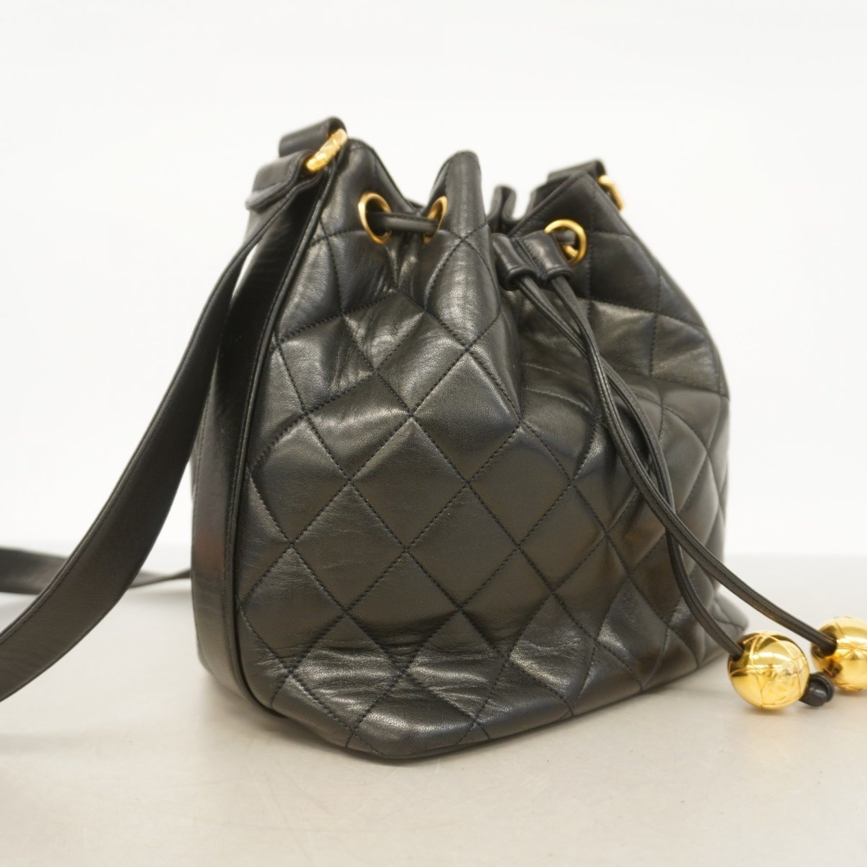 Chanel Matelasse Shoulder Bag, Lambskin, Black, Women's