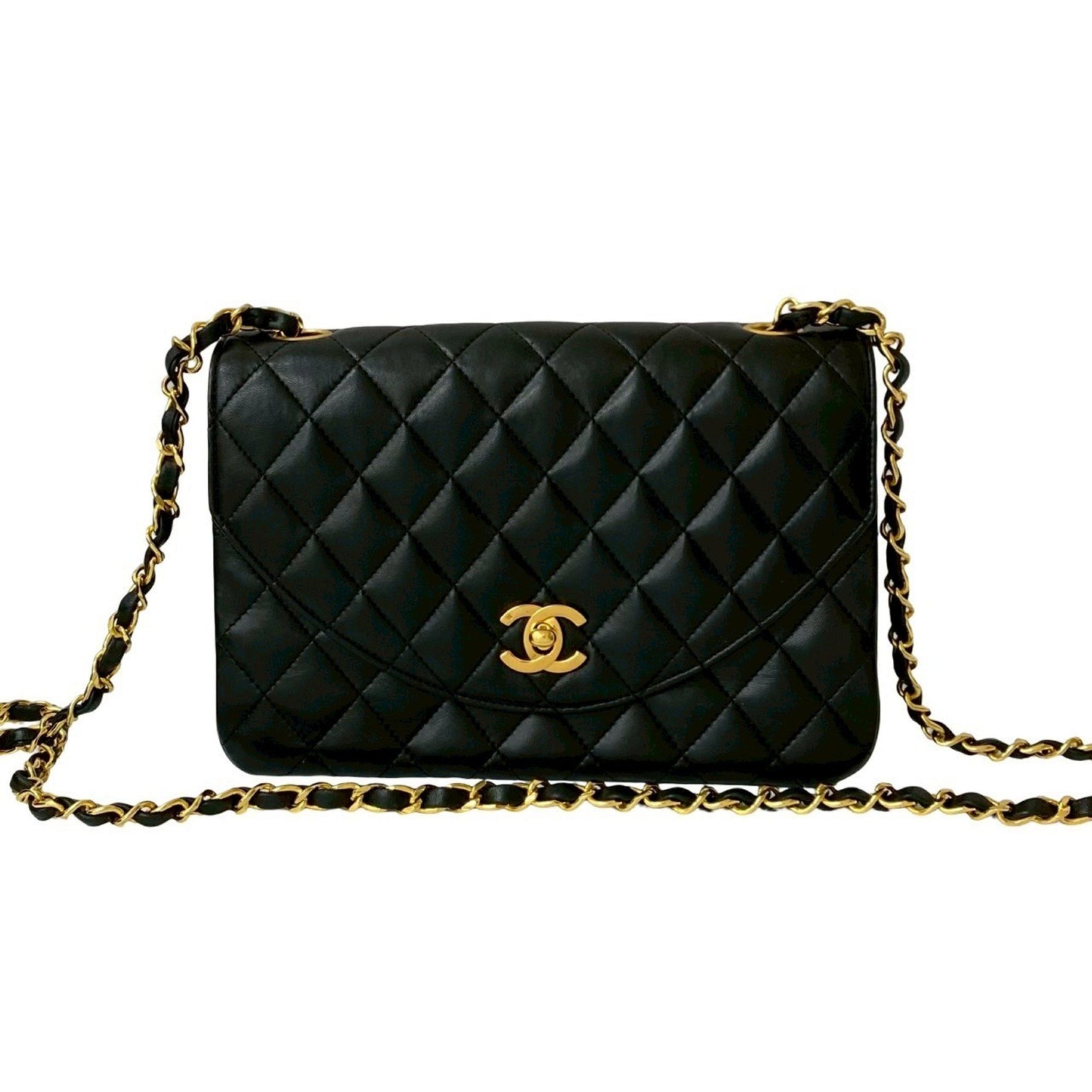 CHANEL Matelasse Coco Mark Lambskin Chain Shoulder Bag