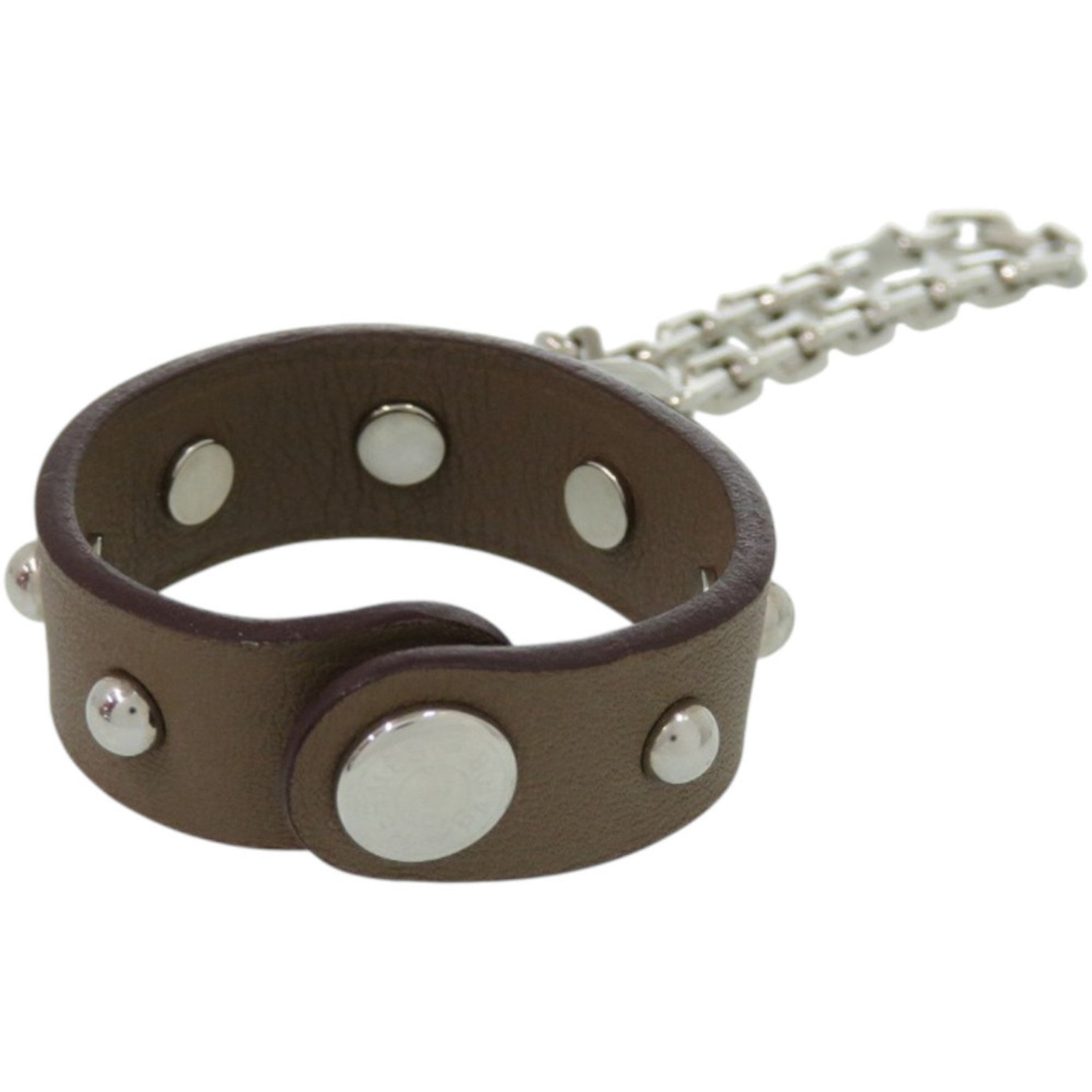 Hermès Glove Holder Etoupe Swift Leather with Silver Hardware and Brown Keychain 0202 HERMES