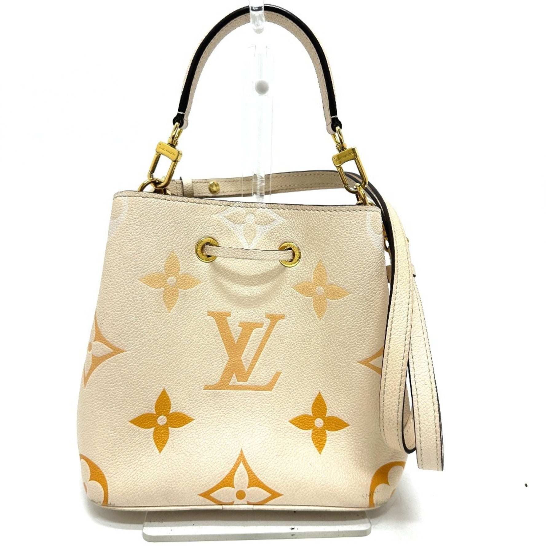 LOUIS VUITTON M45716 Monogram Empreinte NeoNoe BB 2-Way Handbag/Shoulder Bag in Leather, Women's, Creme Saffron, Beige